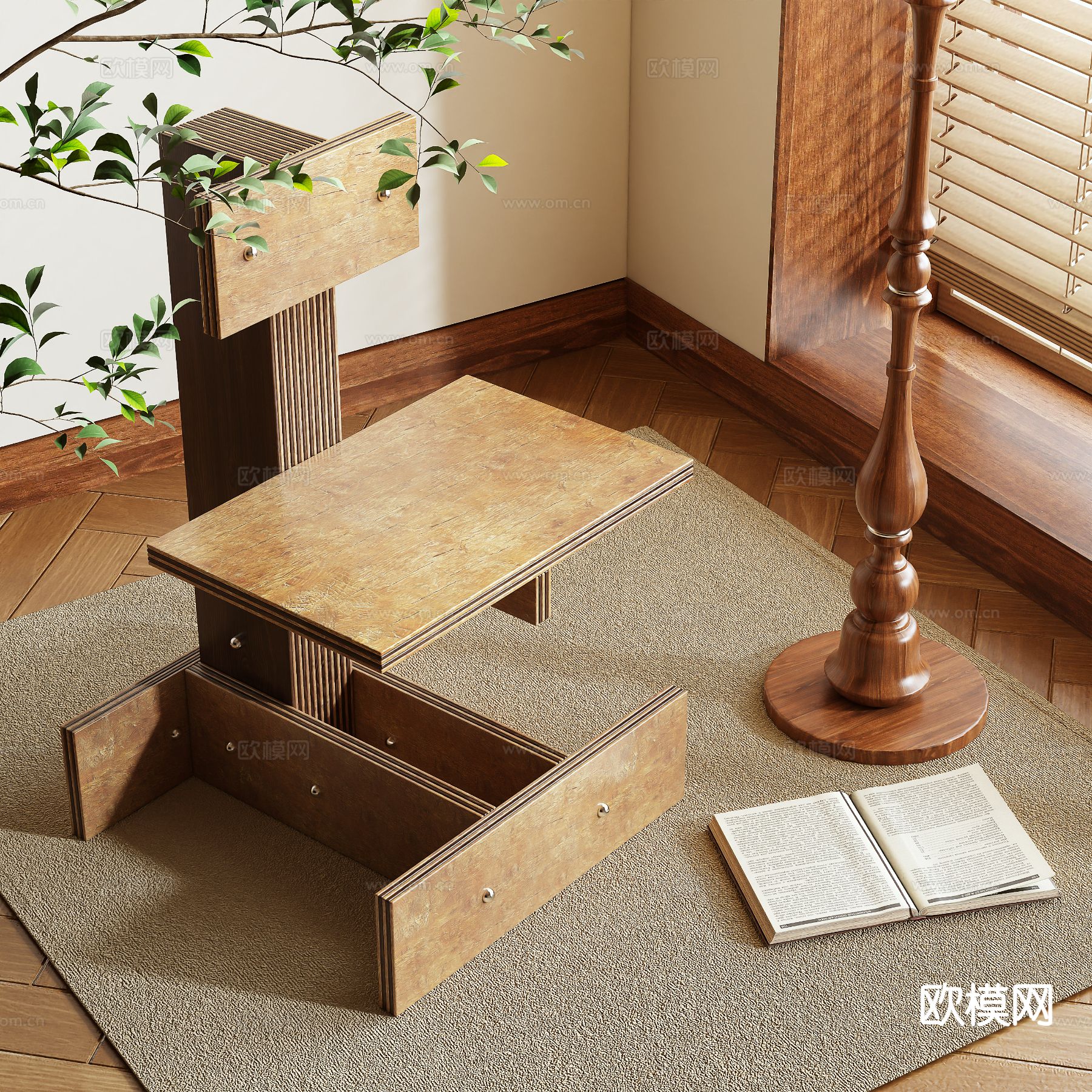 中古风椅子 休闲椅3d模型下载