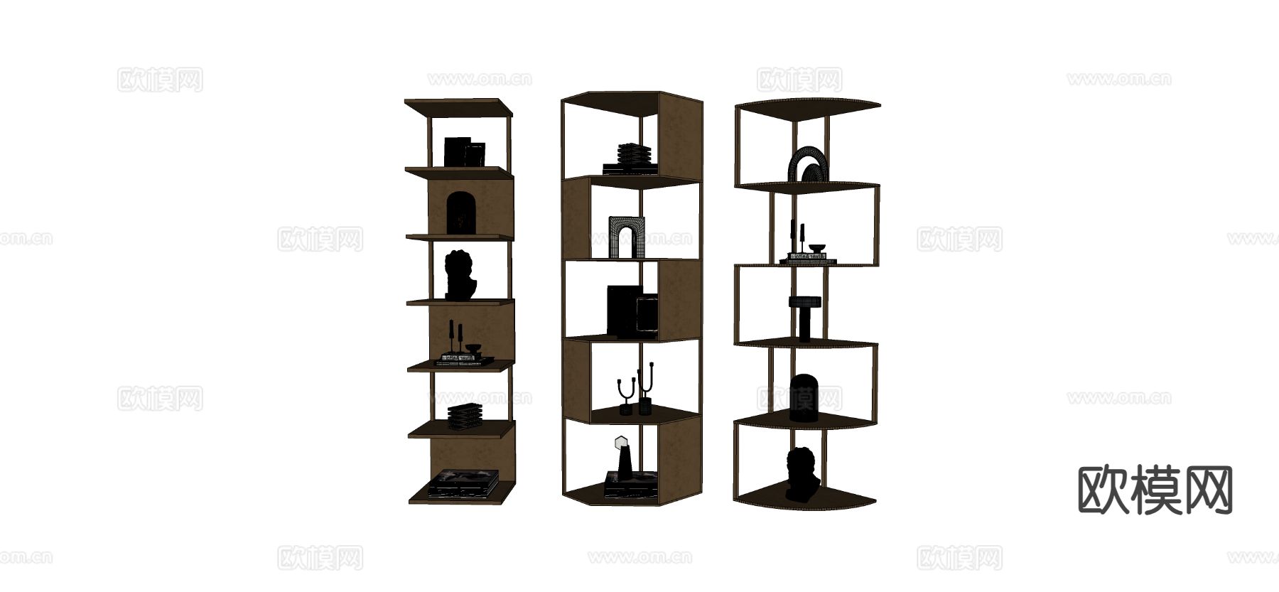 现代装饰架 置物架 展示架su模型