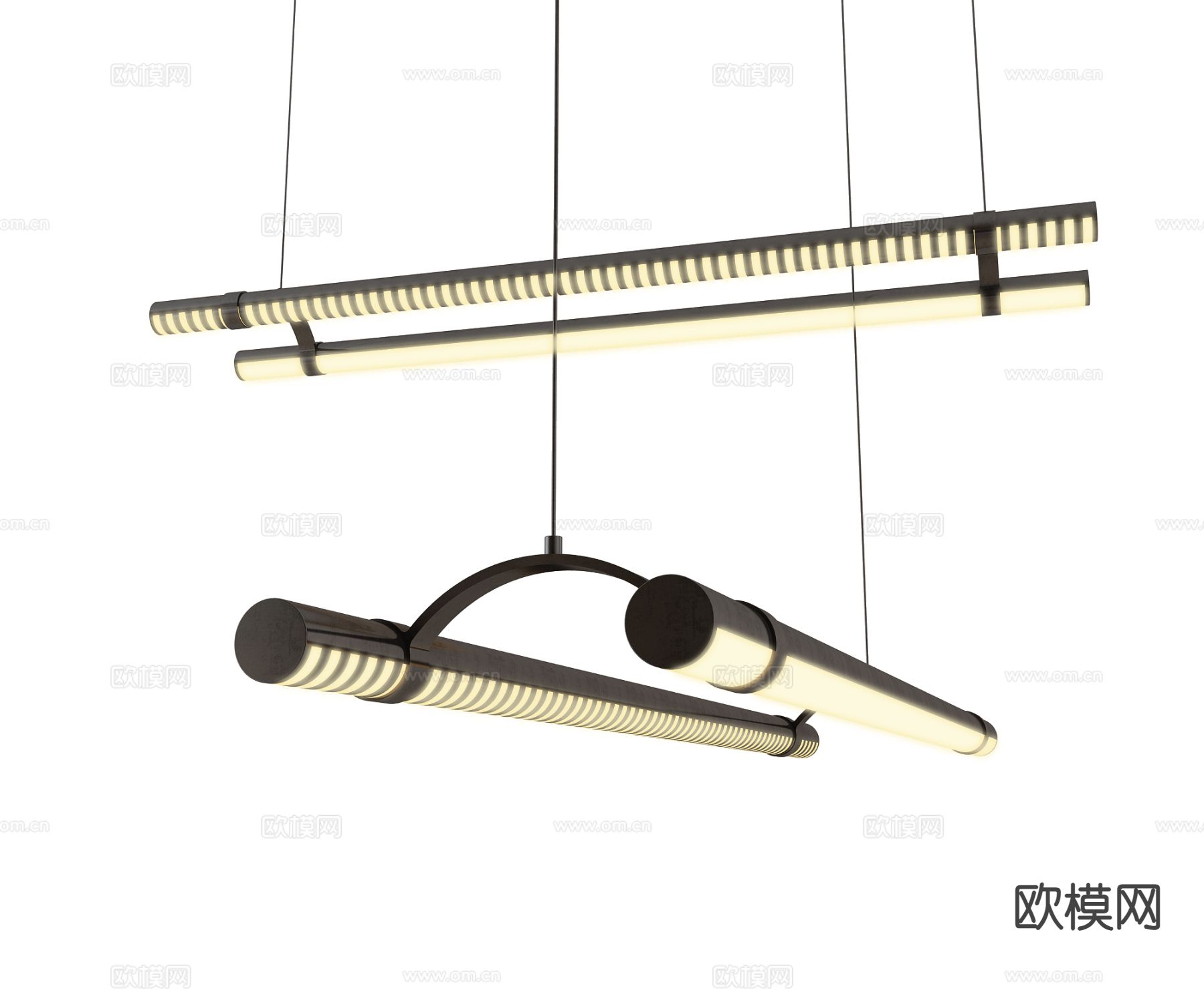 办公吊灯 长条吊灯su模型
