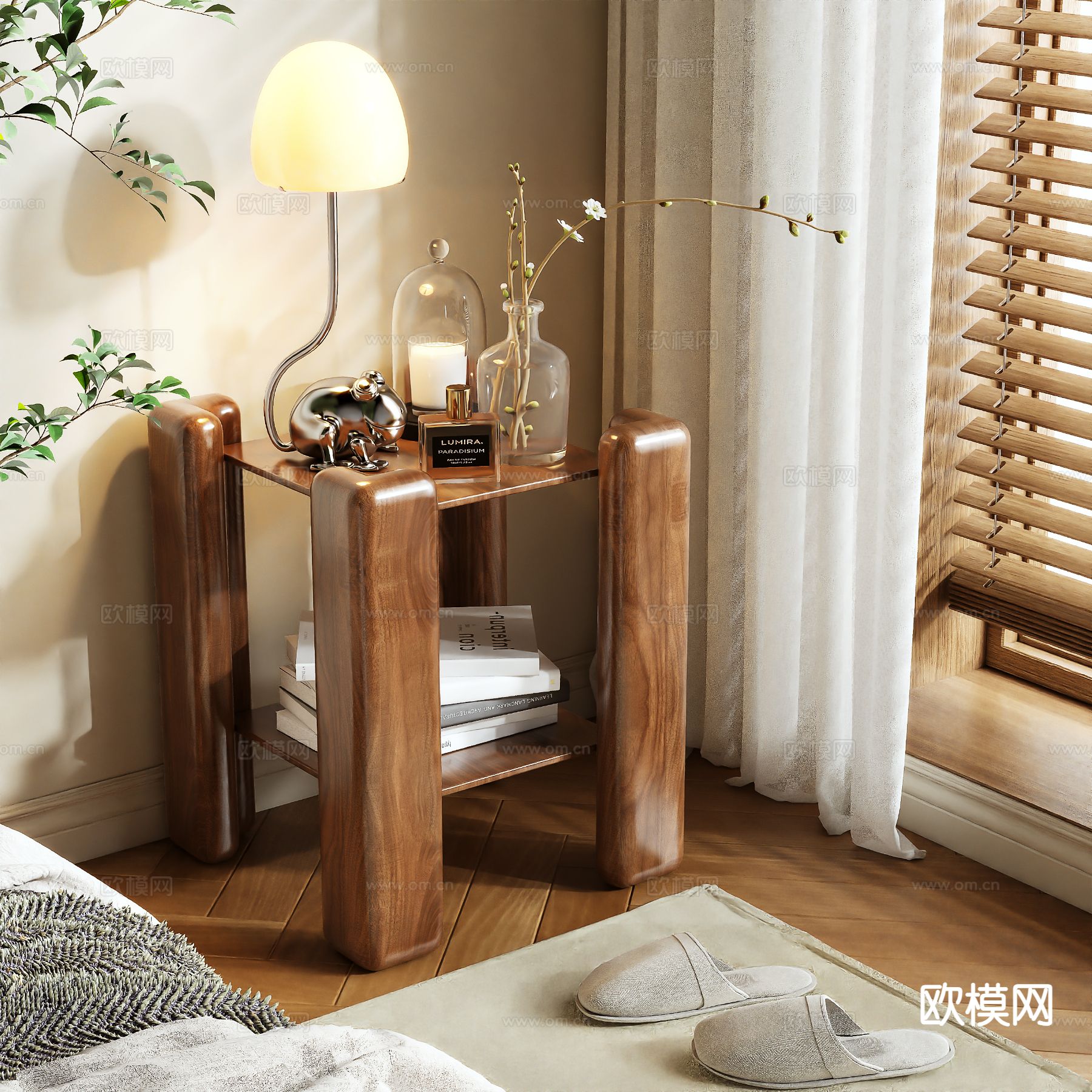 中古风床头柜3d模型下载