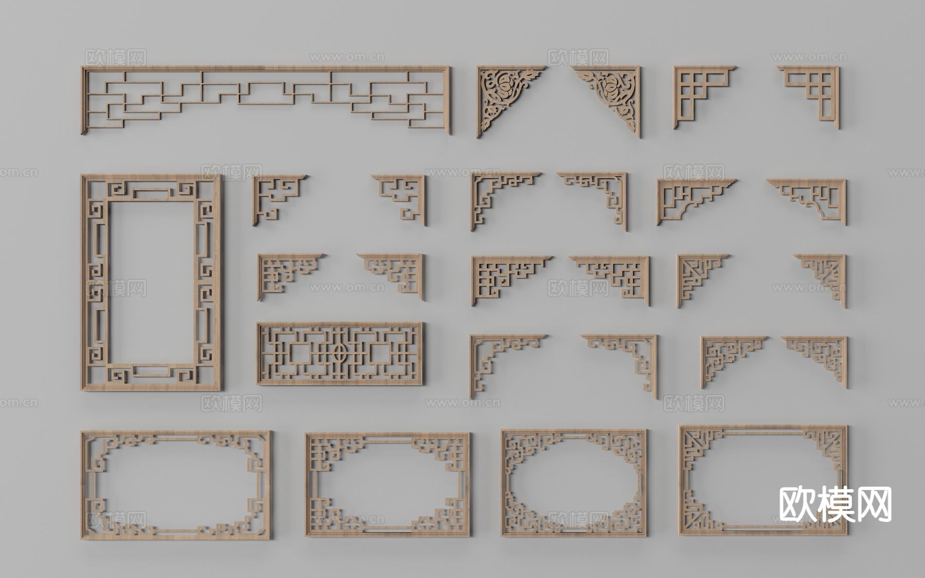 中式雕花 角花3d模型
