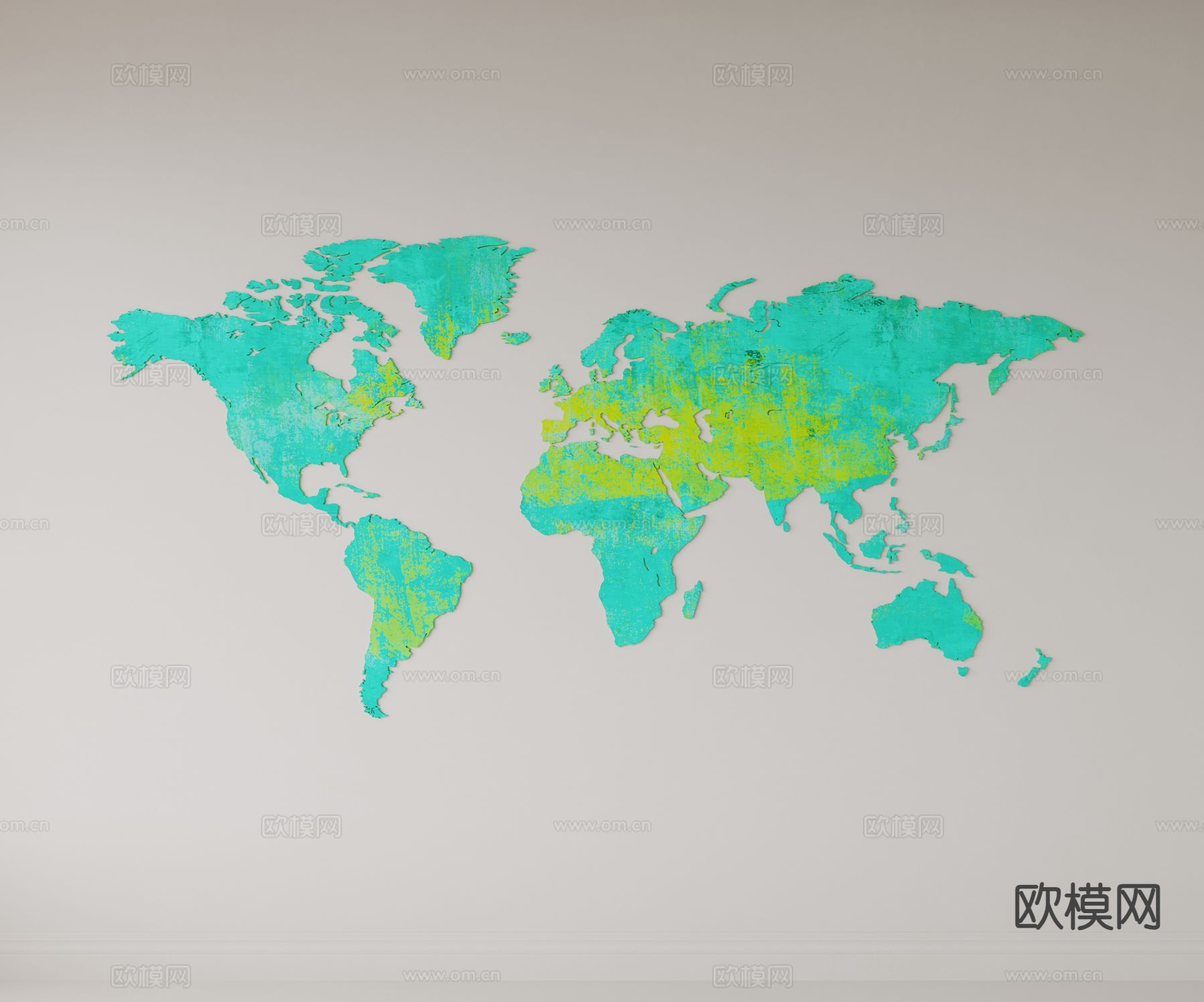 彩色地图 世界地图su模型