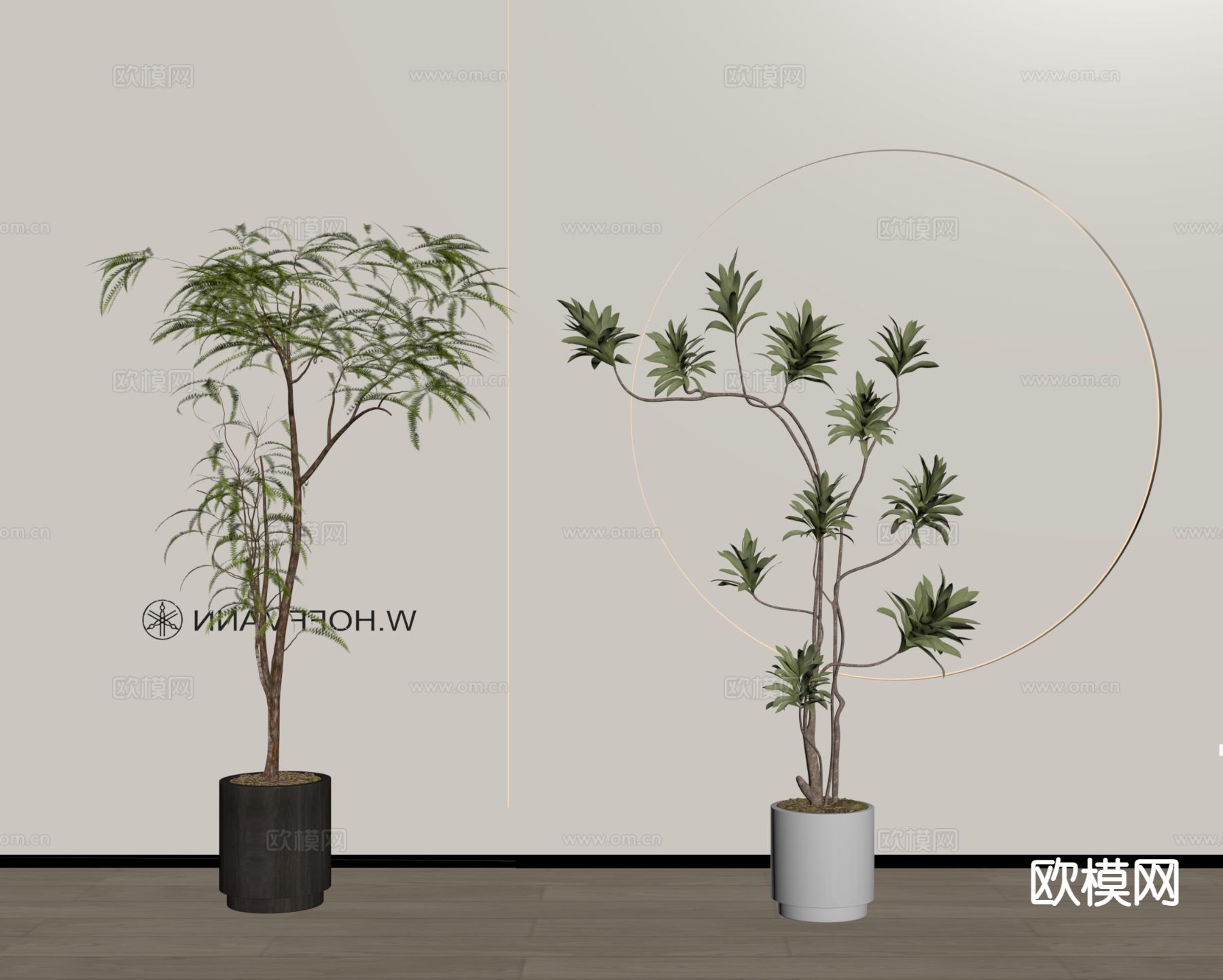 现代绿植盆栽 盆景su模型