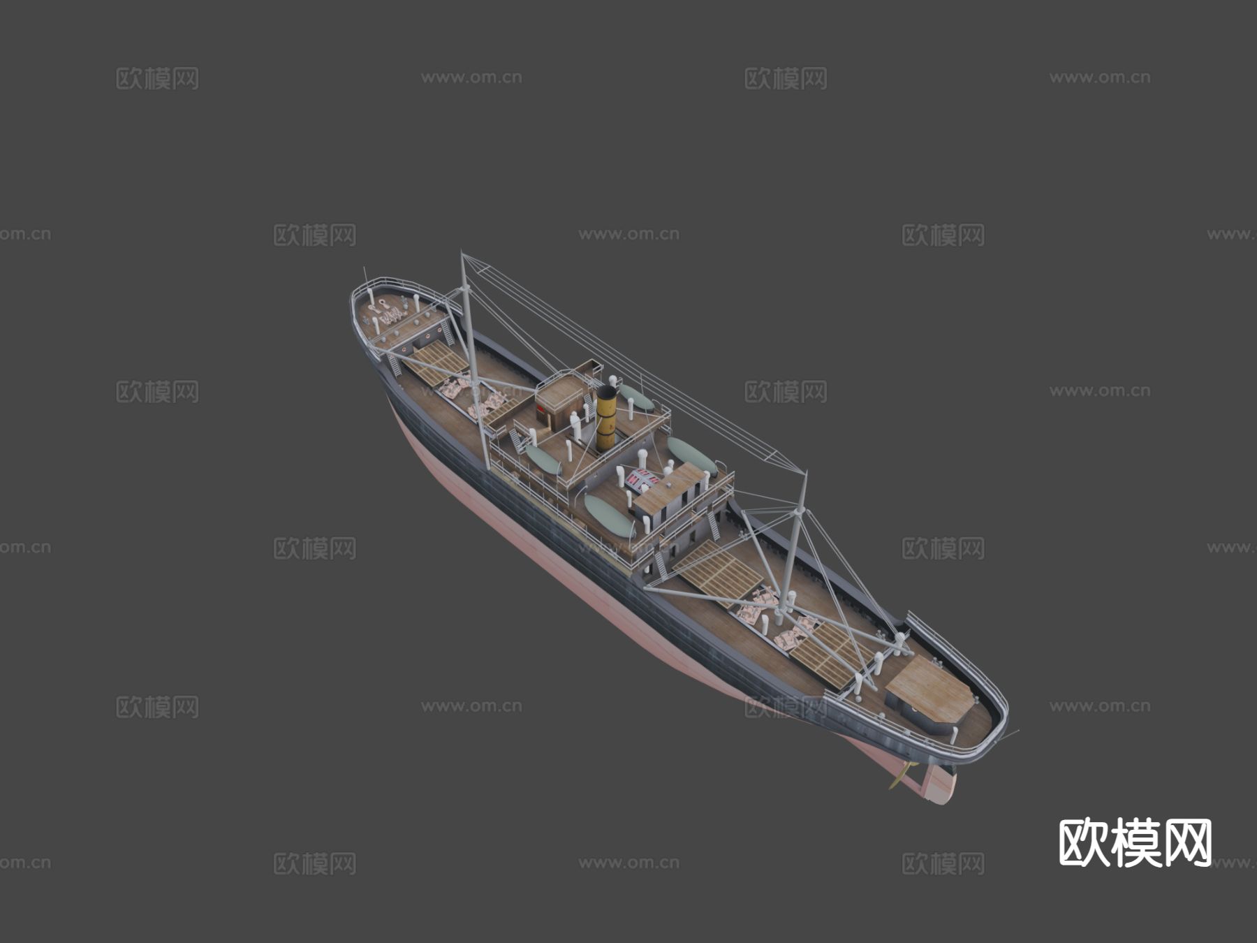 费里斯蒸汽货轮 轮船3d模型