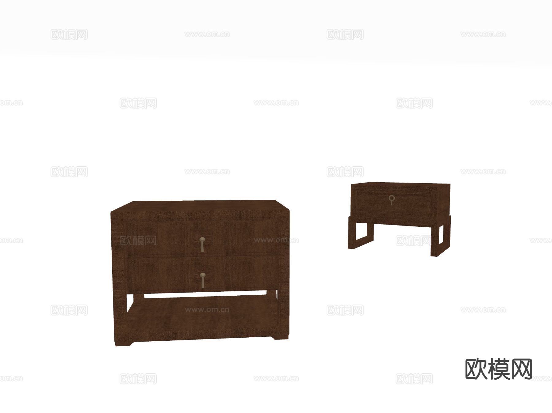 中式床头柜su模型下载（渲染图1）