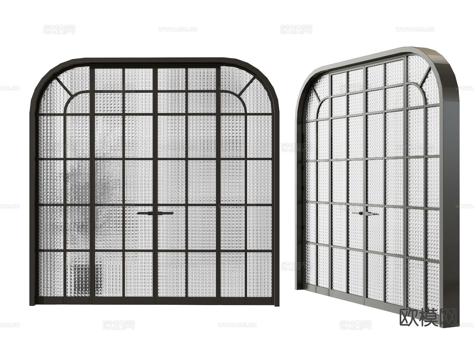 现代玻璃门 造型门 双开门3d模型