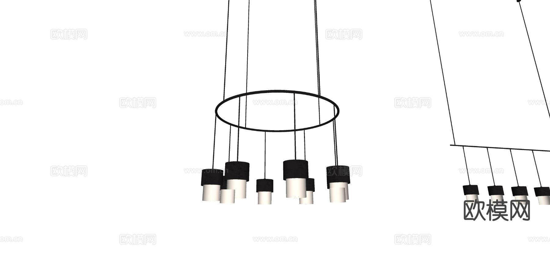 创意吊灯 大厅吊灯su模型下载（渲染图1）