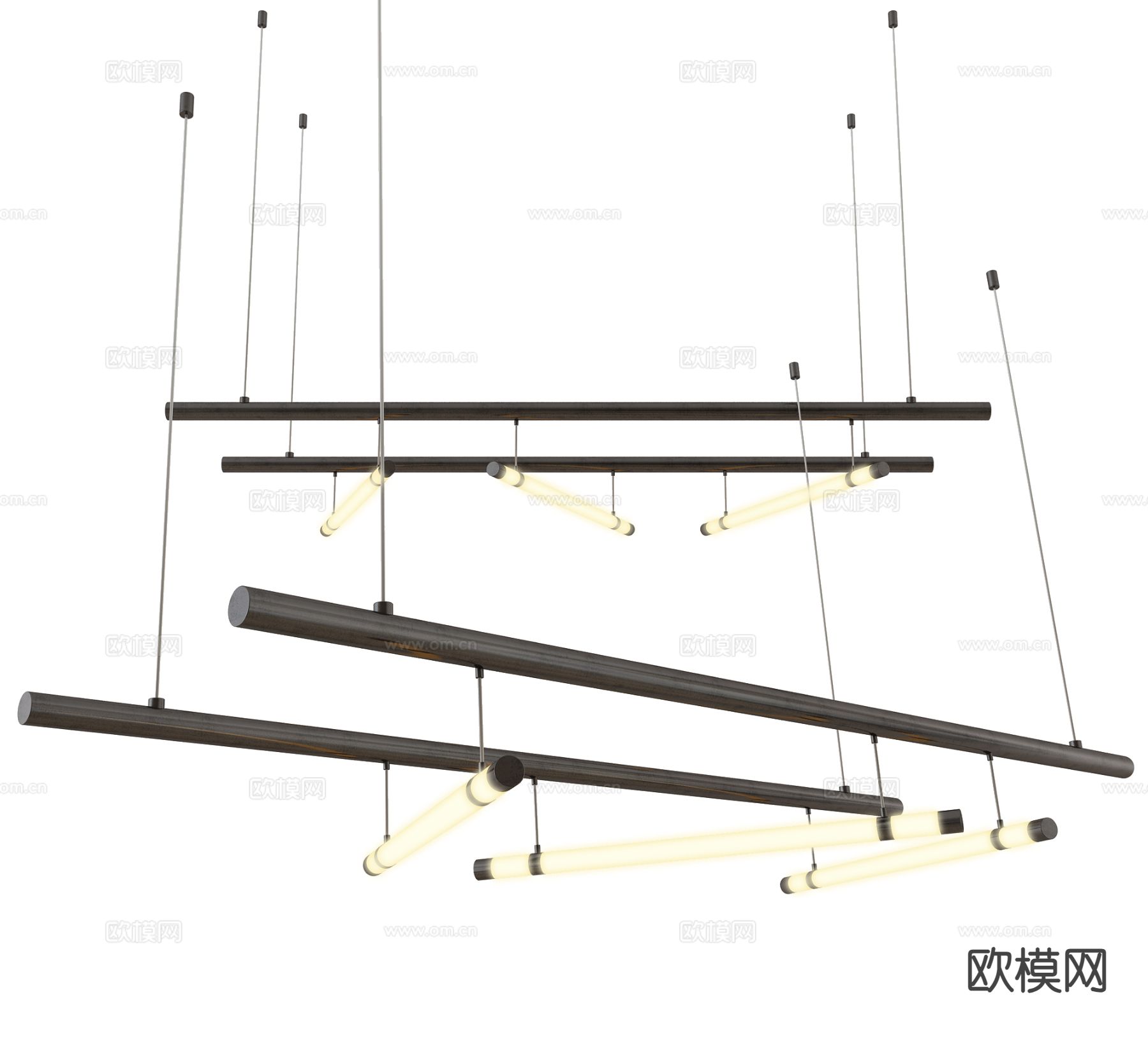 现代条形吊灯su模型
