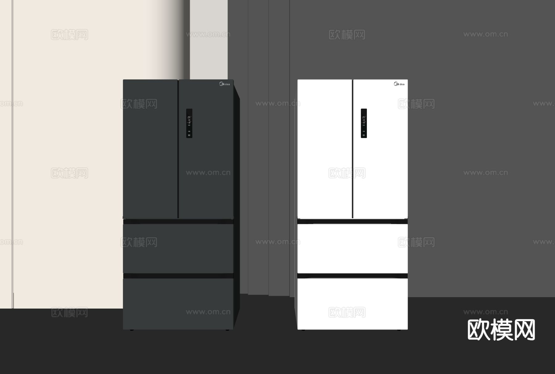 智能冰箱 四门冰箱su模型