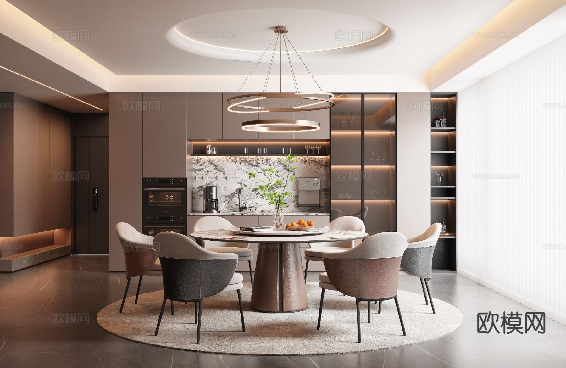 意式餐厅3d模型下载