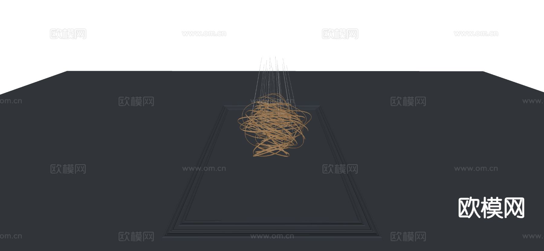 现代异形吊灯su模型