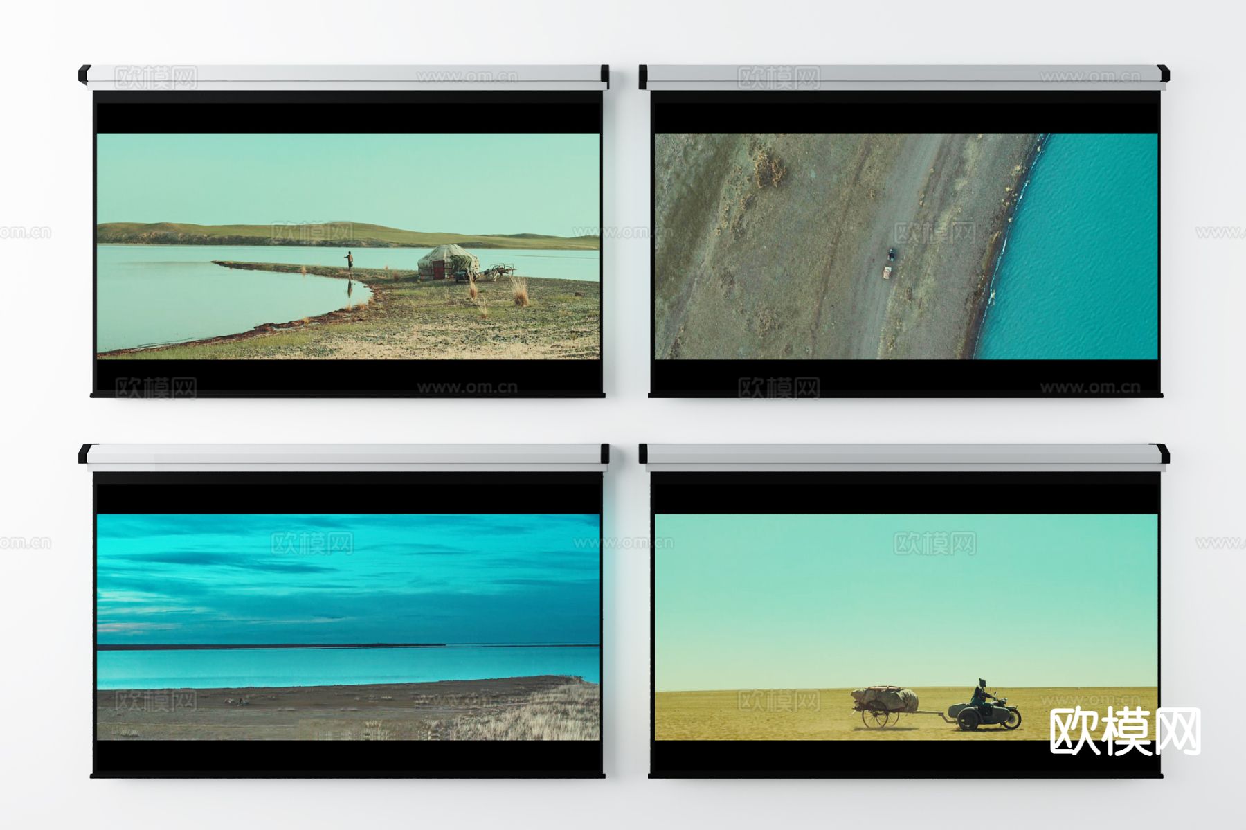 现代投影仪 幕布su模型下载（渲染图2）