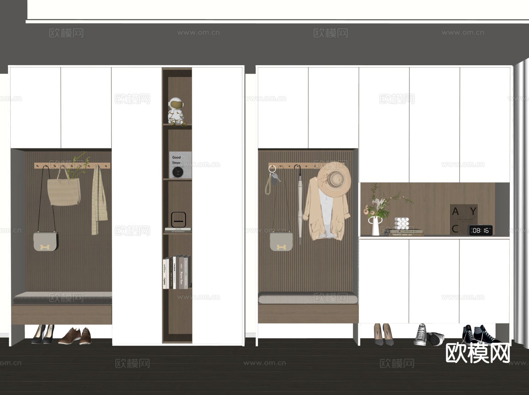 玄关鞋柜 换鞋凳su模型