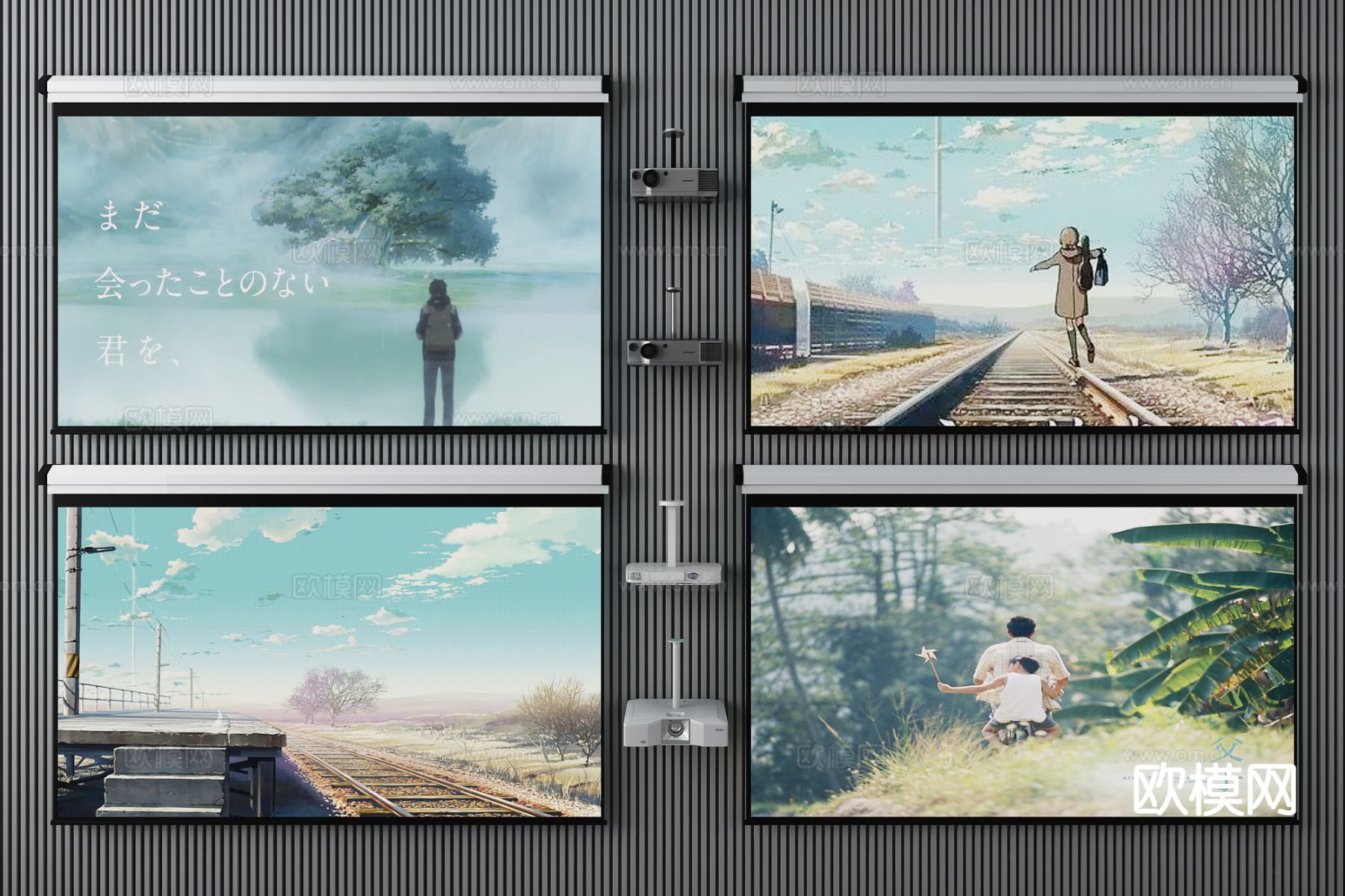 投影仪 幕布su模型下载（渲染图2）