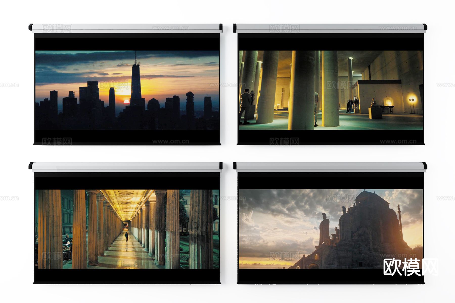 投影仪 幕布su模型下载（渲染图2）