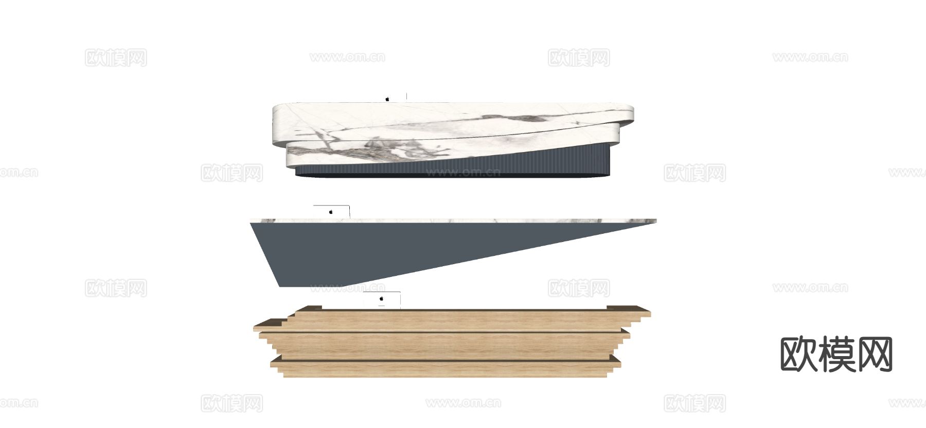 现代前台 接待台 服务台su模型下载（渲染图1）