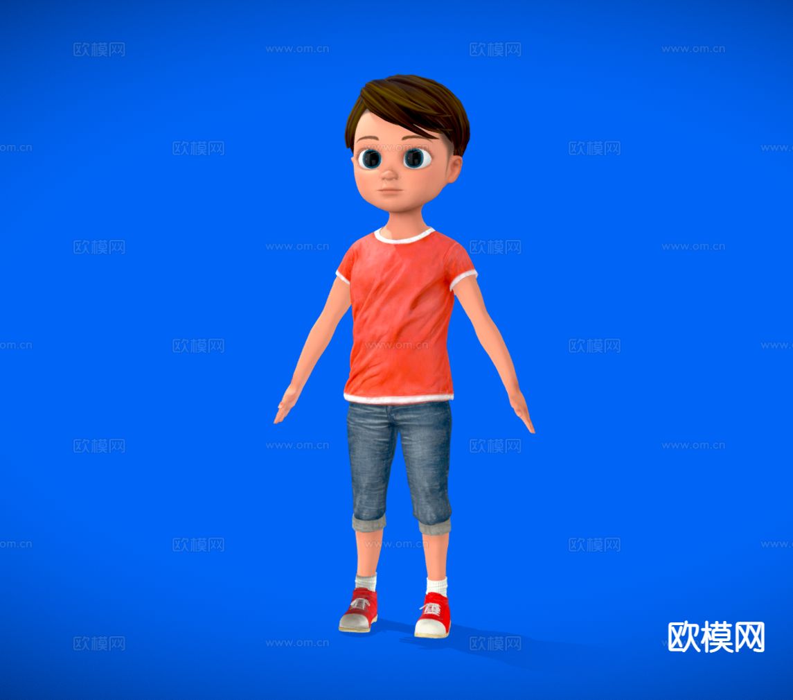 小男孩 儿童 小学生3d模型