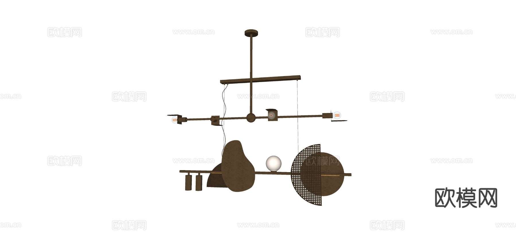 轻奢吊灯 大厅吊灯su模型