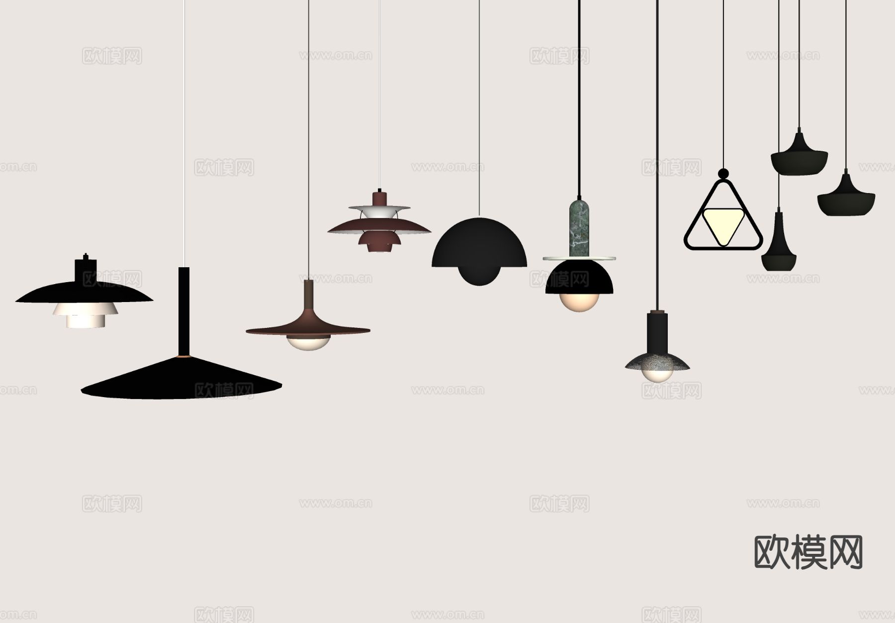 中古风小吊灯su模型下载（渲染图1）