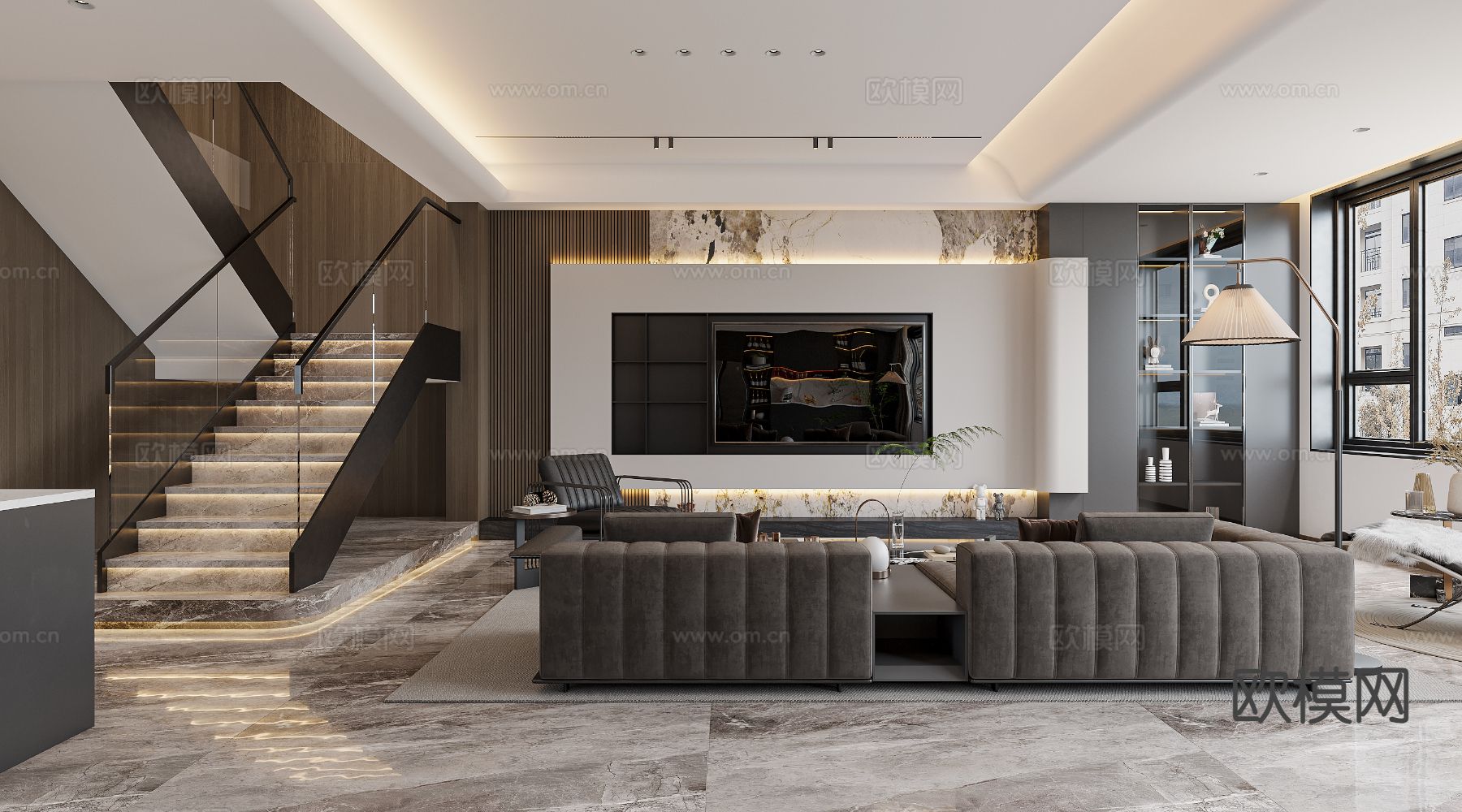 意式客餐厅3d模型下载（渲染图1）