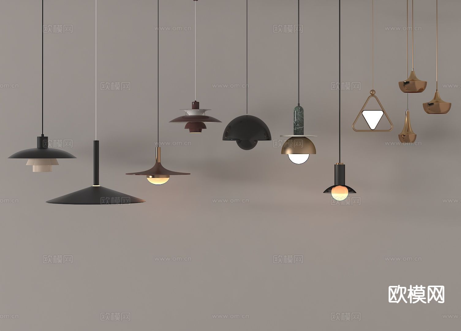 中古风小吊灯su模型下载（渲染图2）