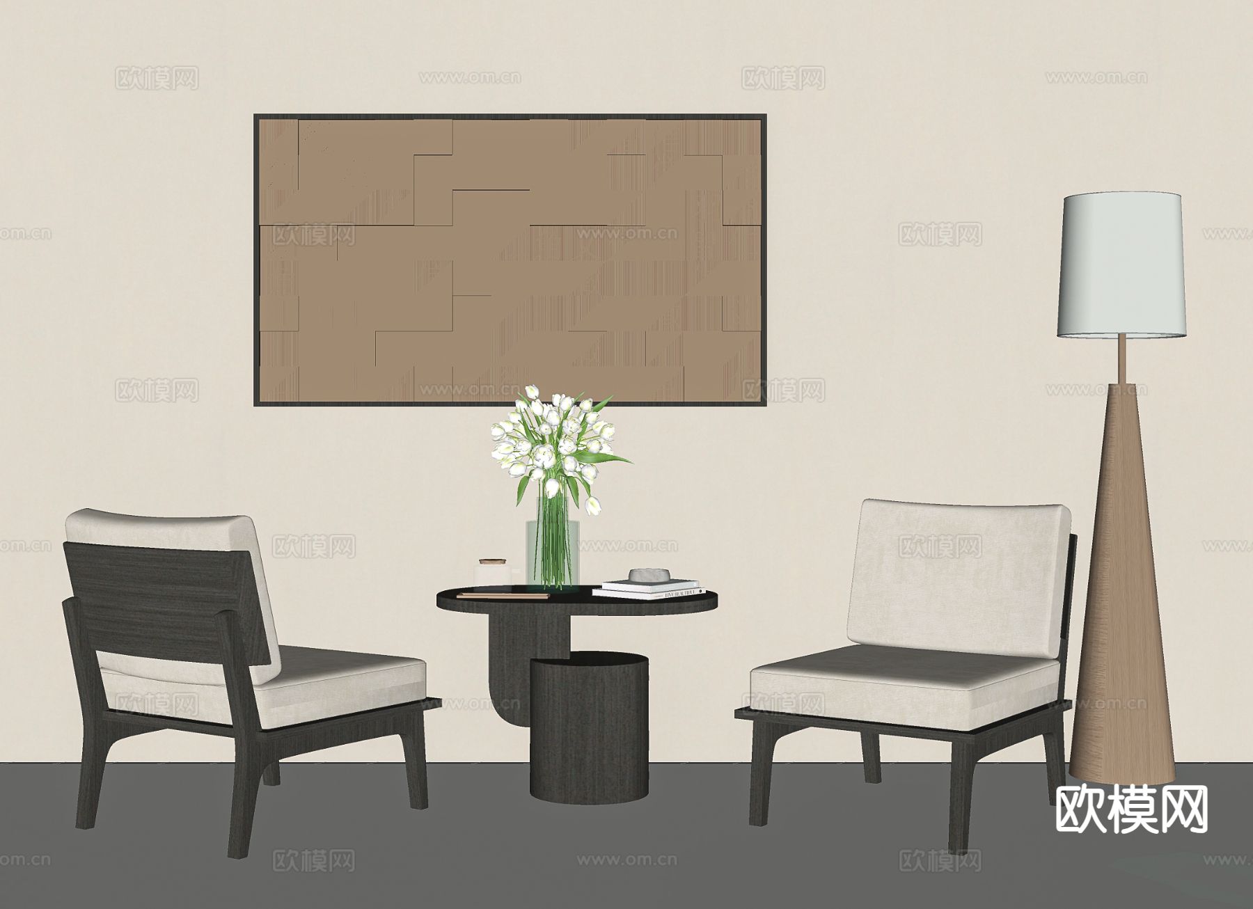 休闲沙发 桌几su模型下载（渲染图1）