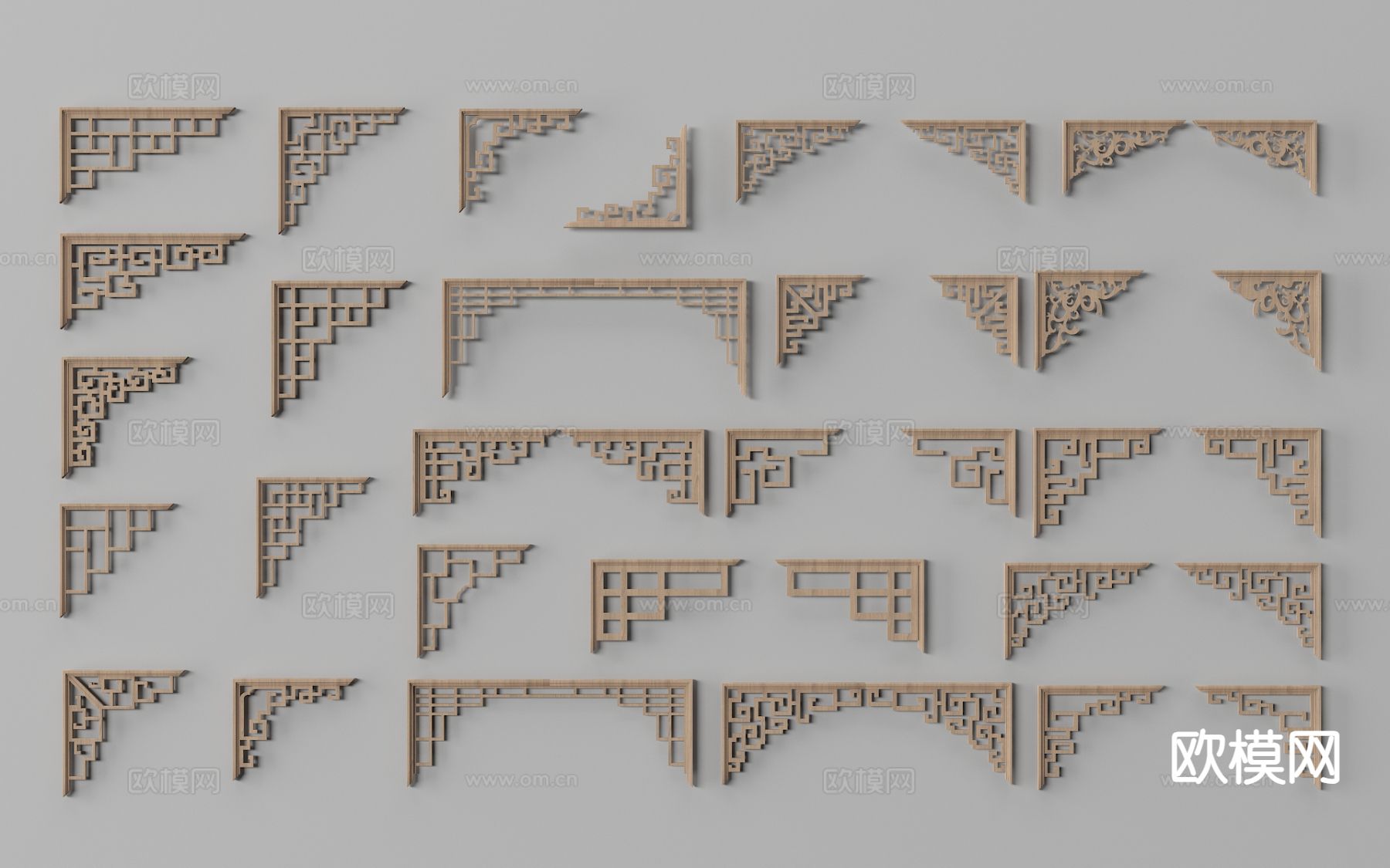 中式雕花 角花3d模型