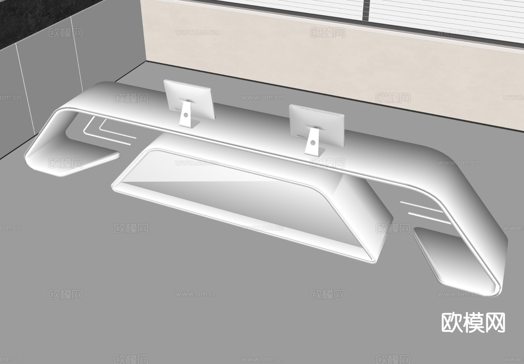 现代前台 接待台 咨询台su模型