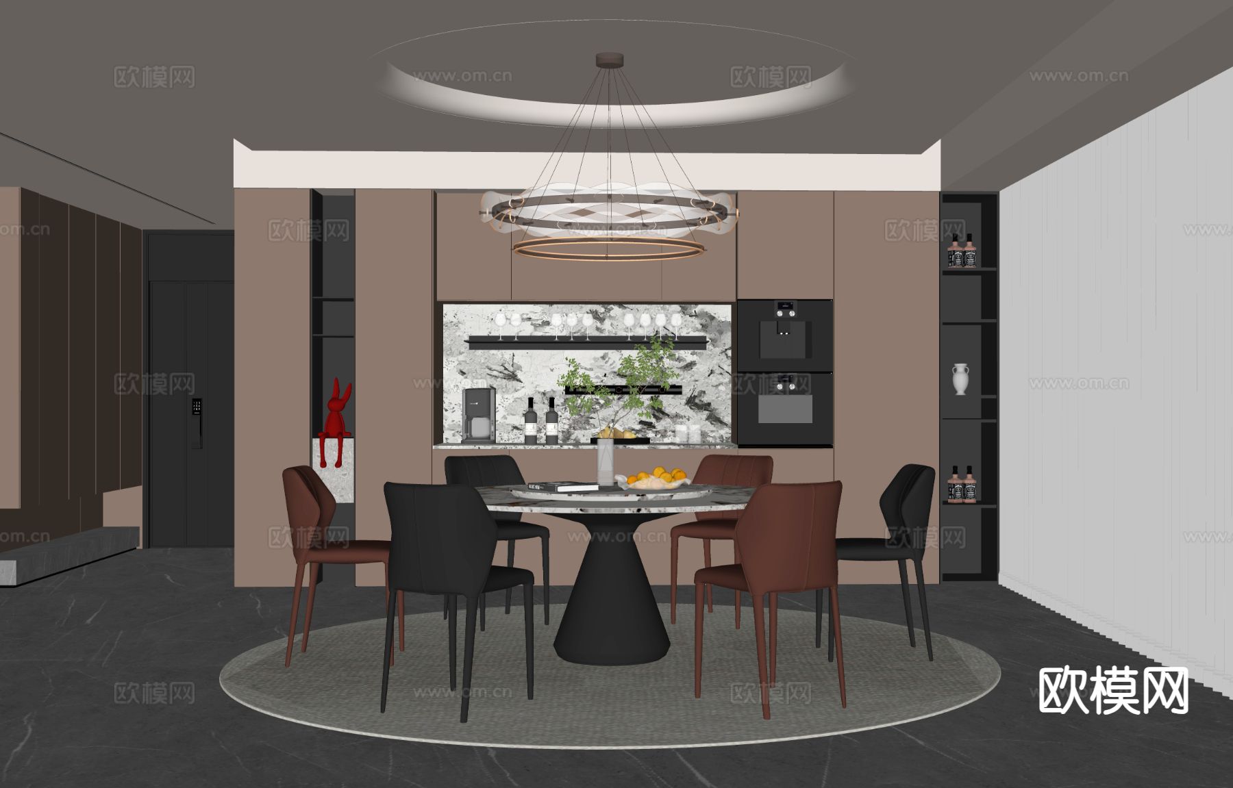 意式餐厅su模型下载（渲染图1）