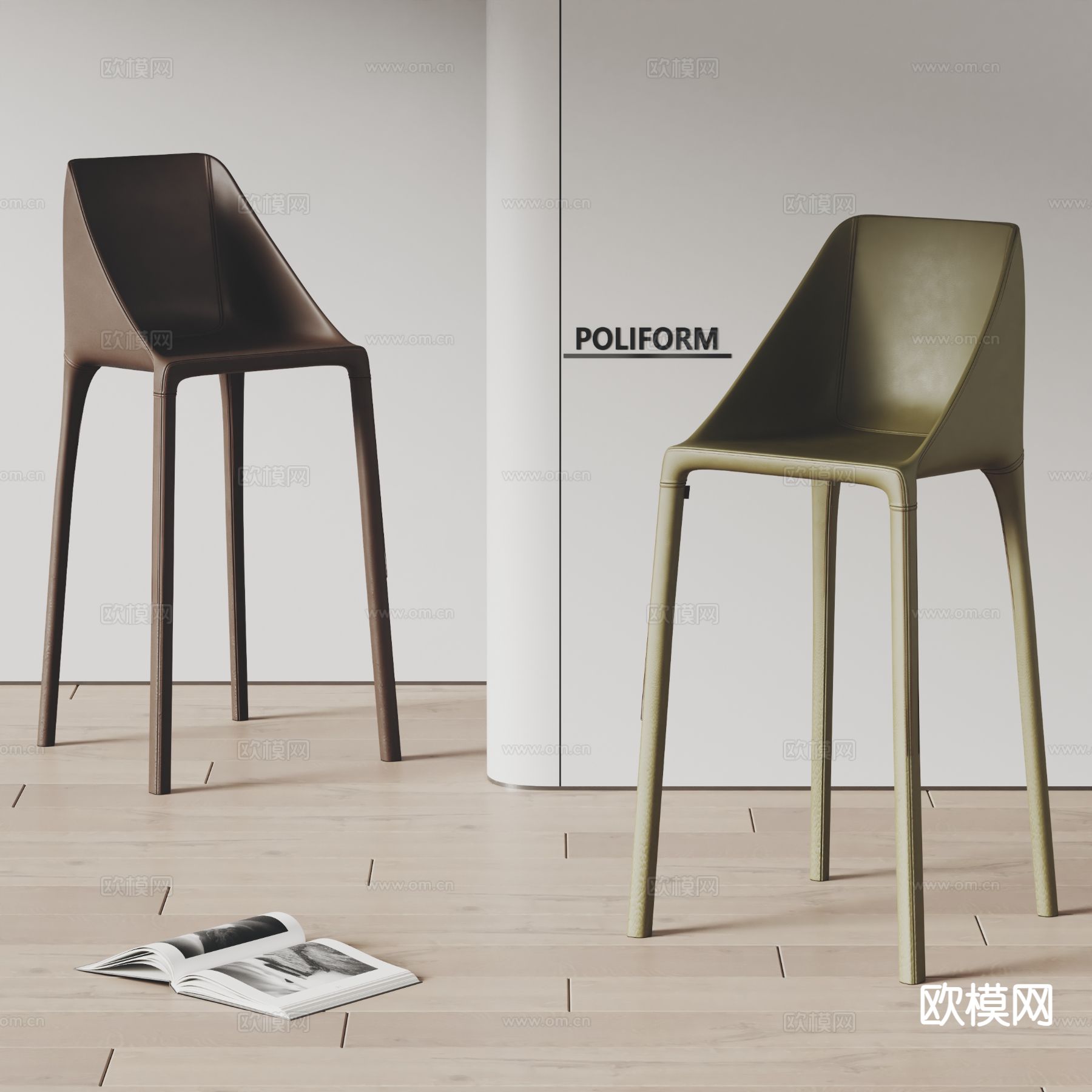 poliform 吧椅 吧凳 高脚凳3d模型下载