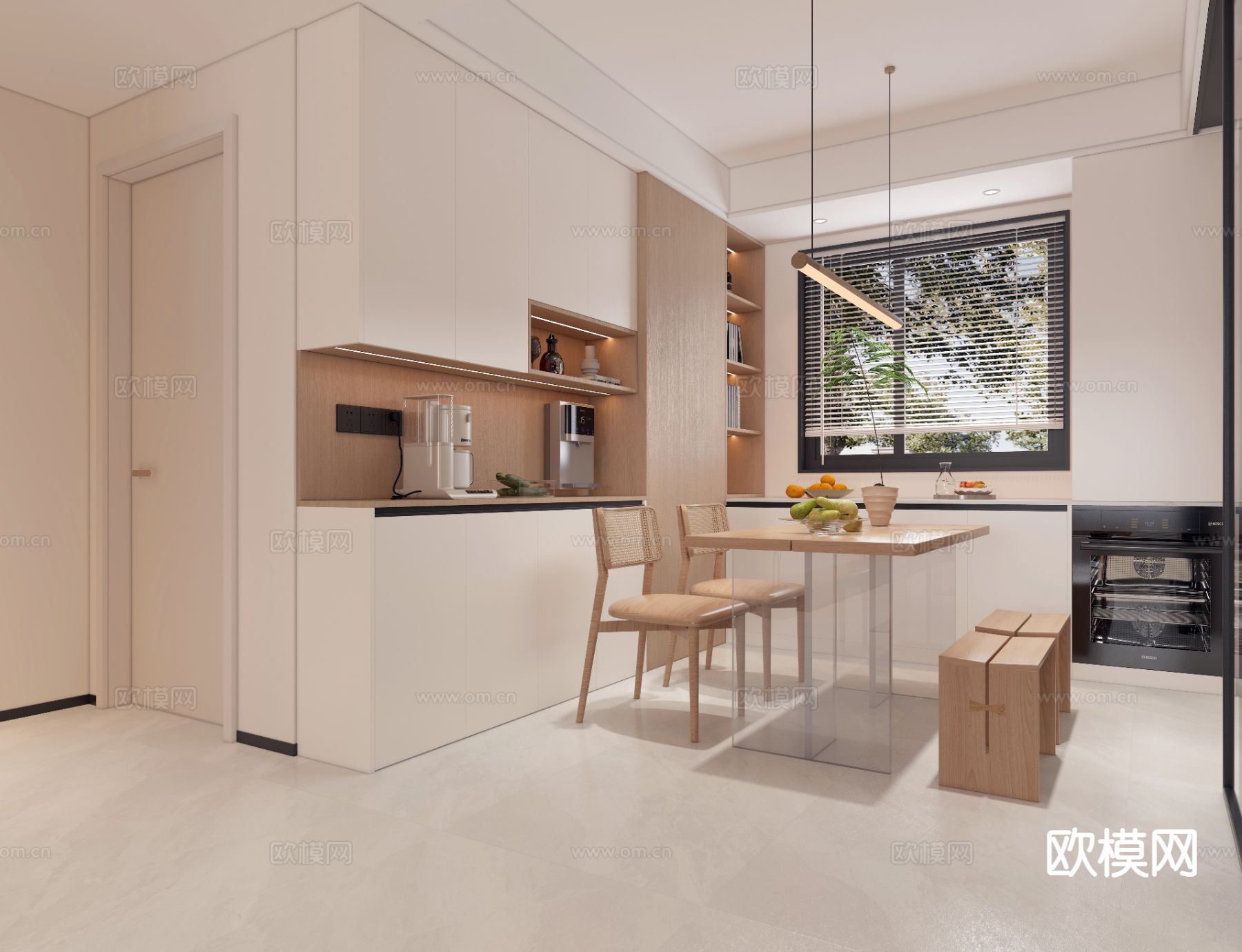 北欧餐厅3d模型下载