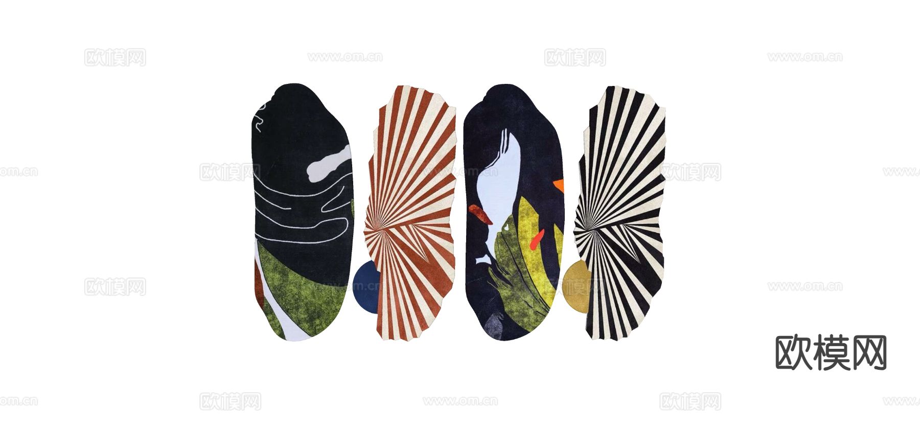 异形地毯 方毯su模型下载（渲染图1）