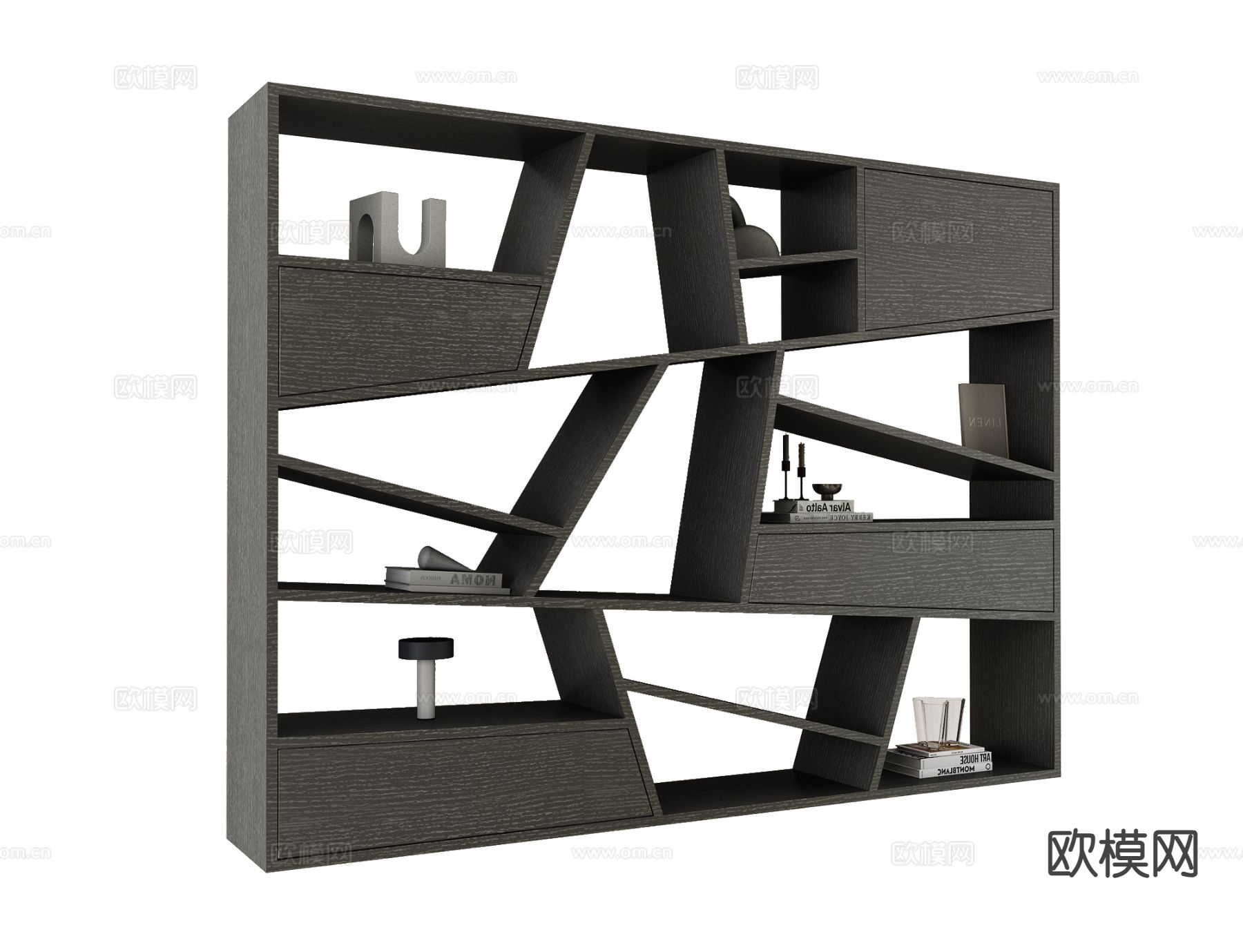 现代装饰架 置物架su模型
