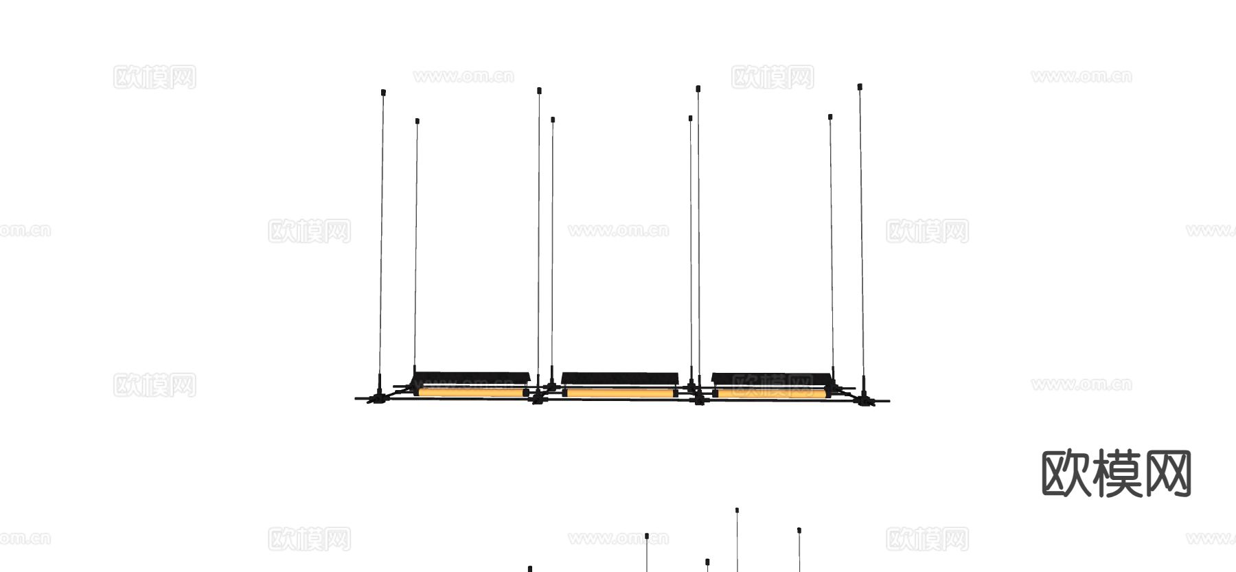 办公吊灯 长条吊灯su模型