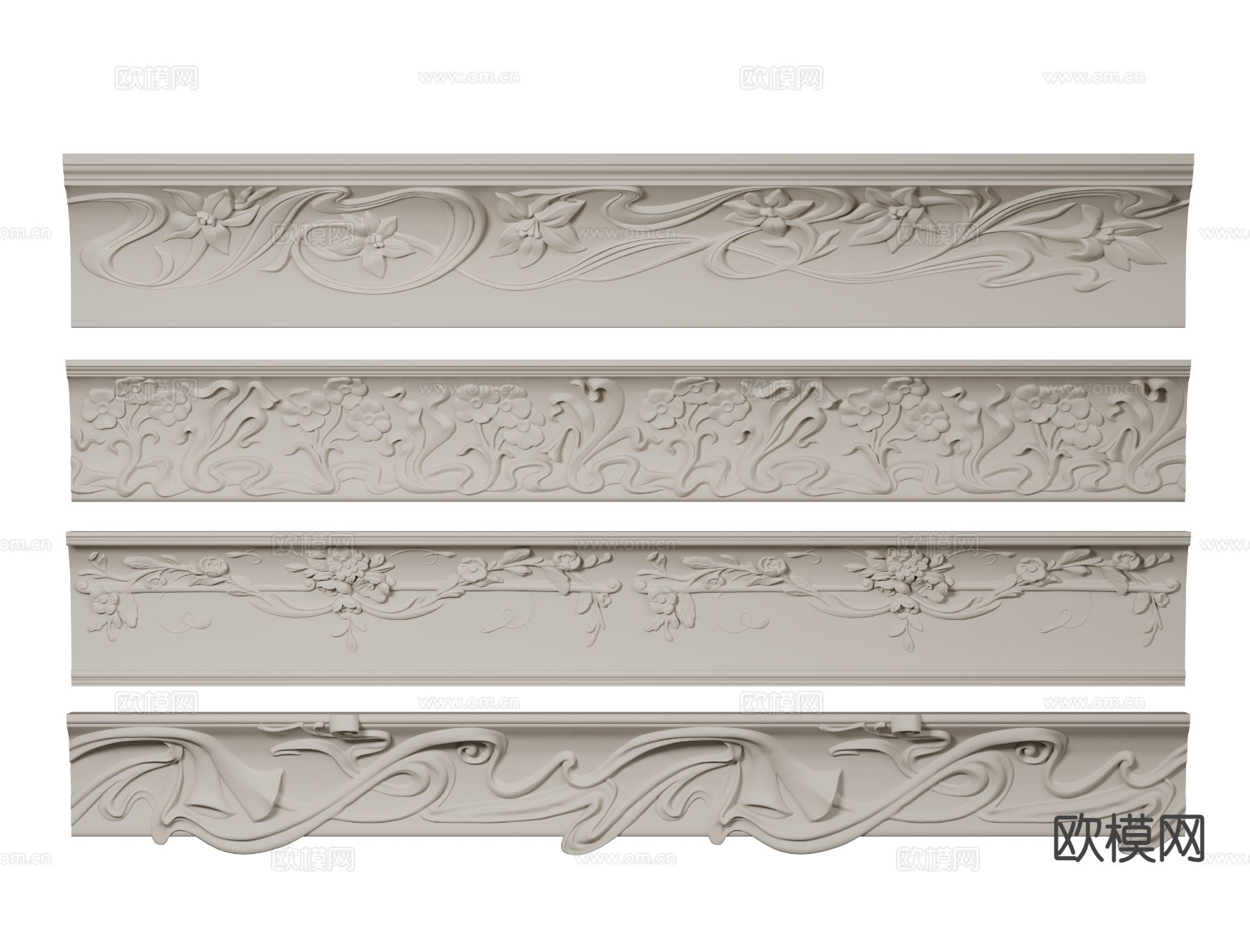 法式线条 石膏线 角线3d模型下载