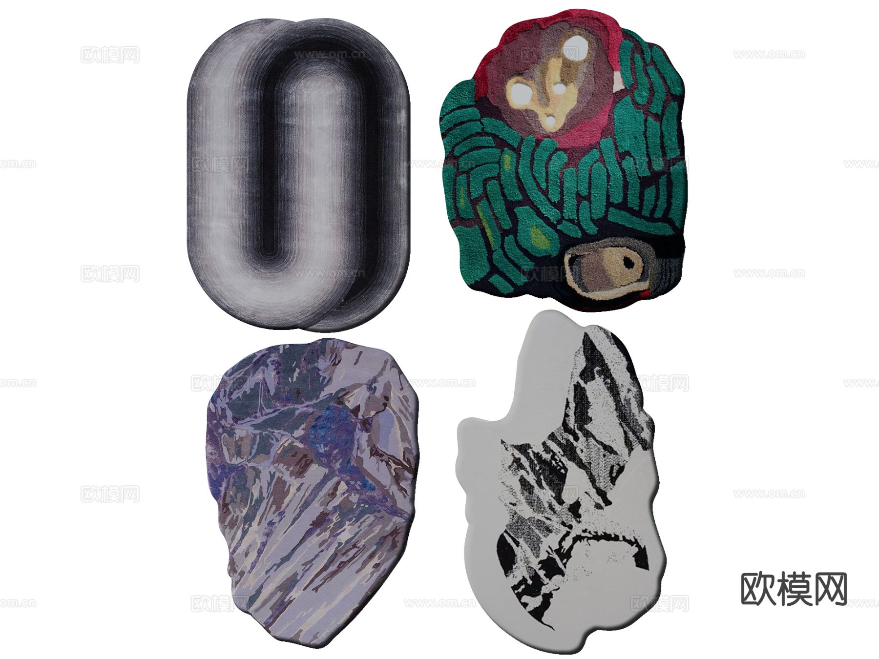 异形地毯 不规则地毯su模型下载（渲染图2）