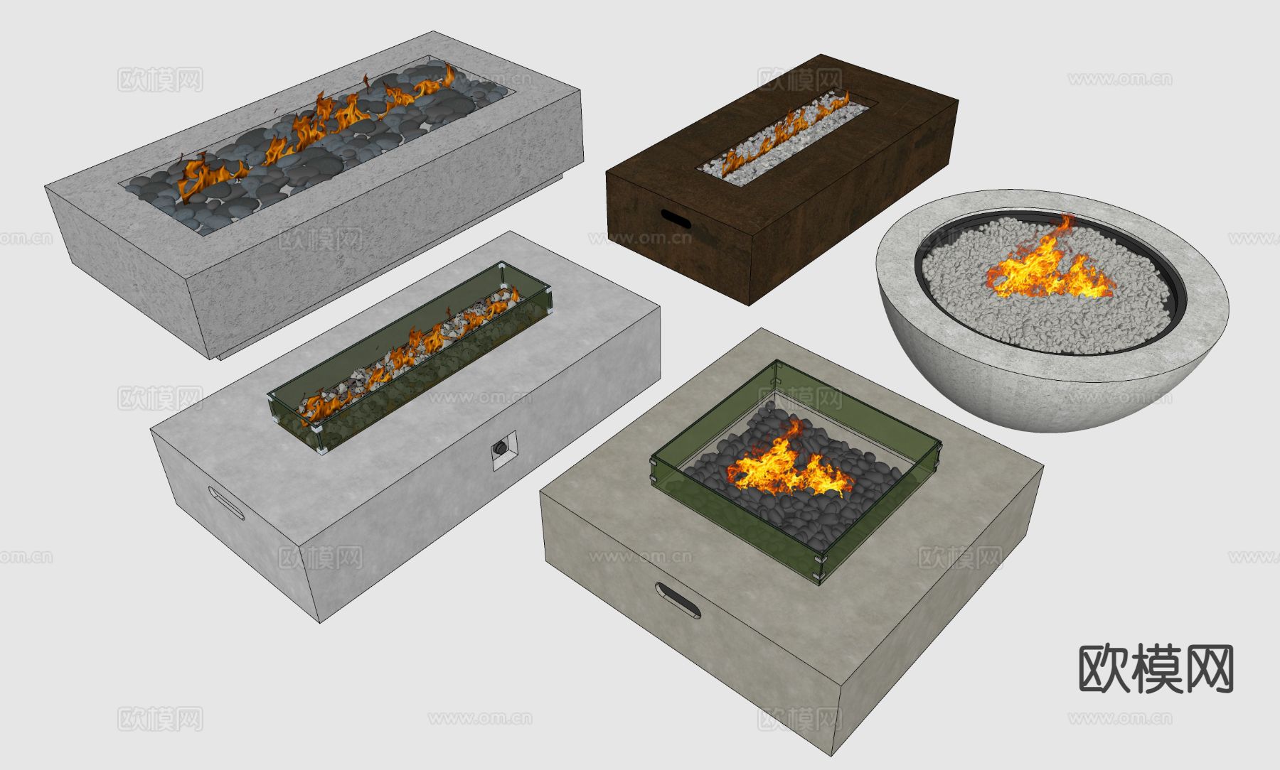 户外火炉 壁炉su模型