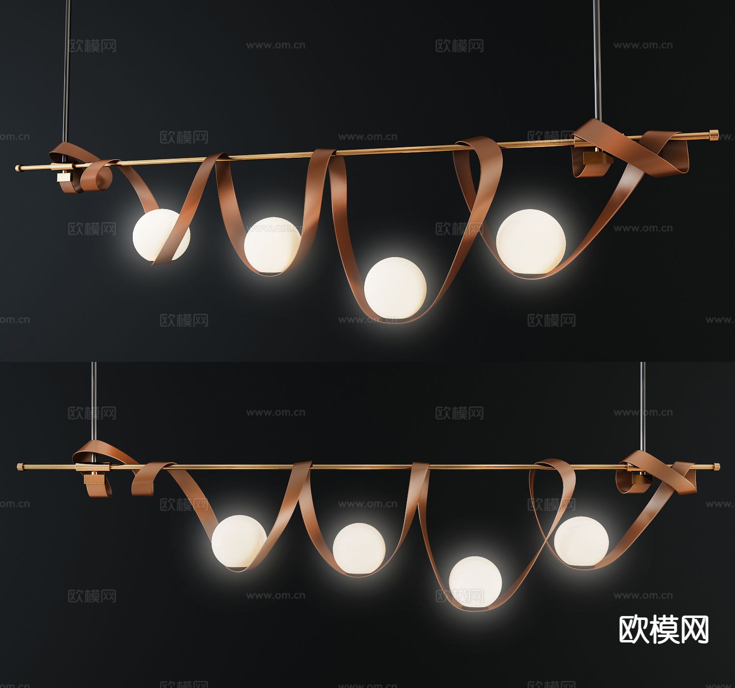 现代吊灯su模型下载（渲染图2）