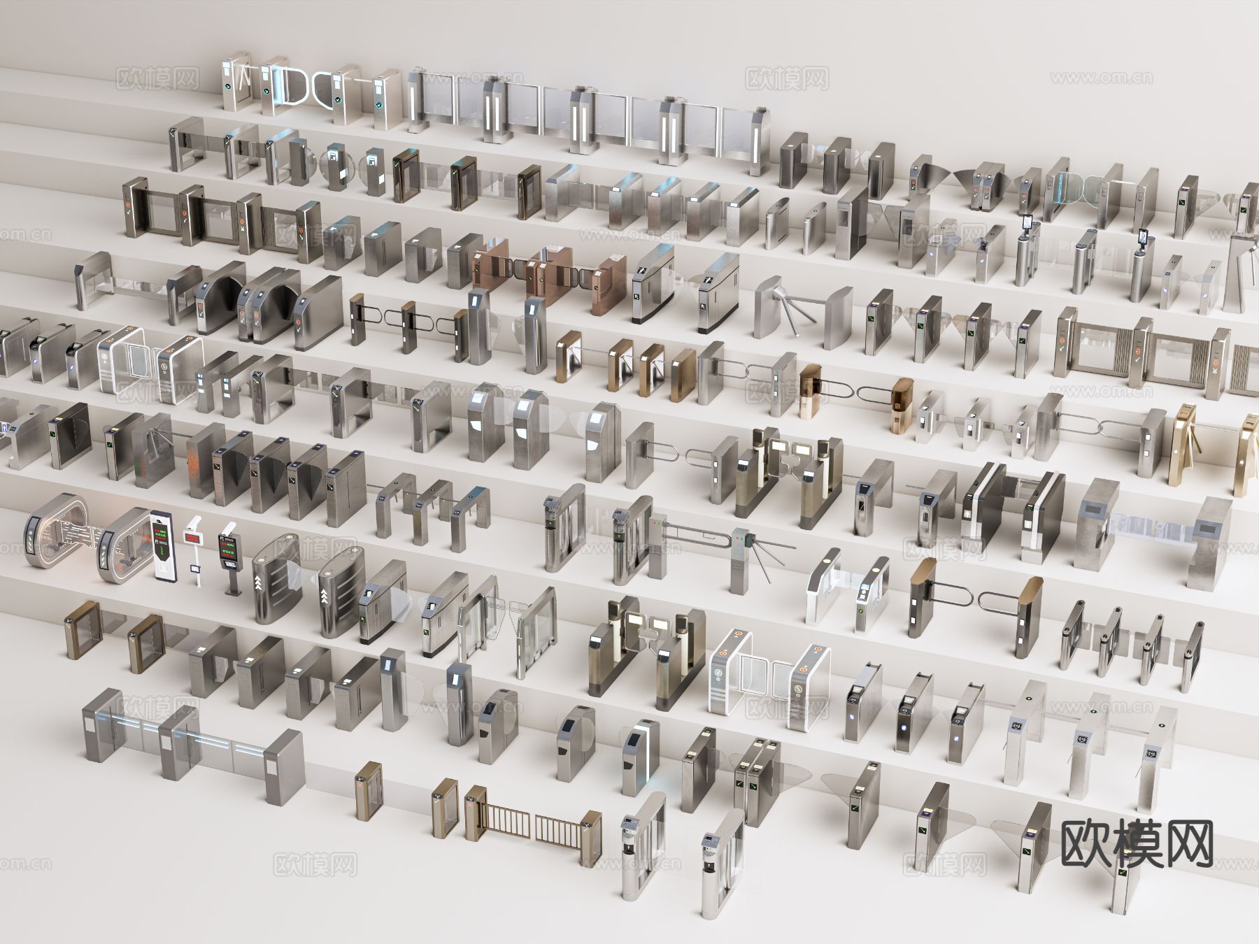 门禁 门禁机 闸机 闸门 自动门 室内门闸3d模型