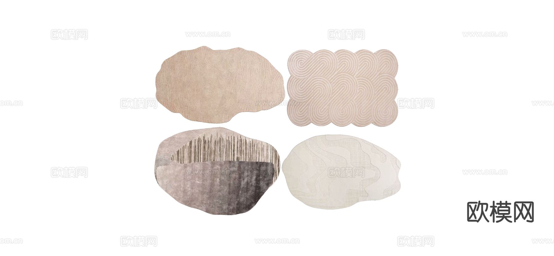 异形地毯 不规则地毯su模型下载（渲染图1）