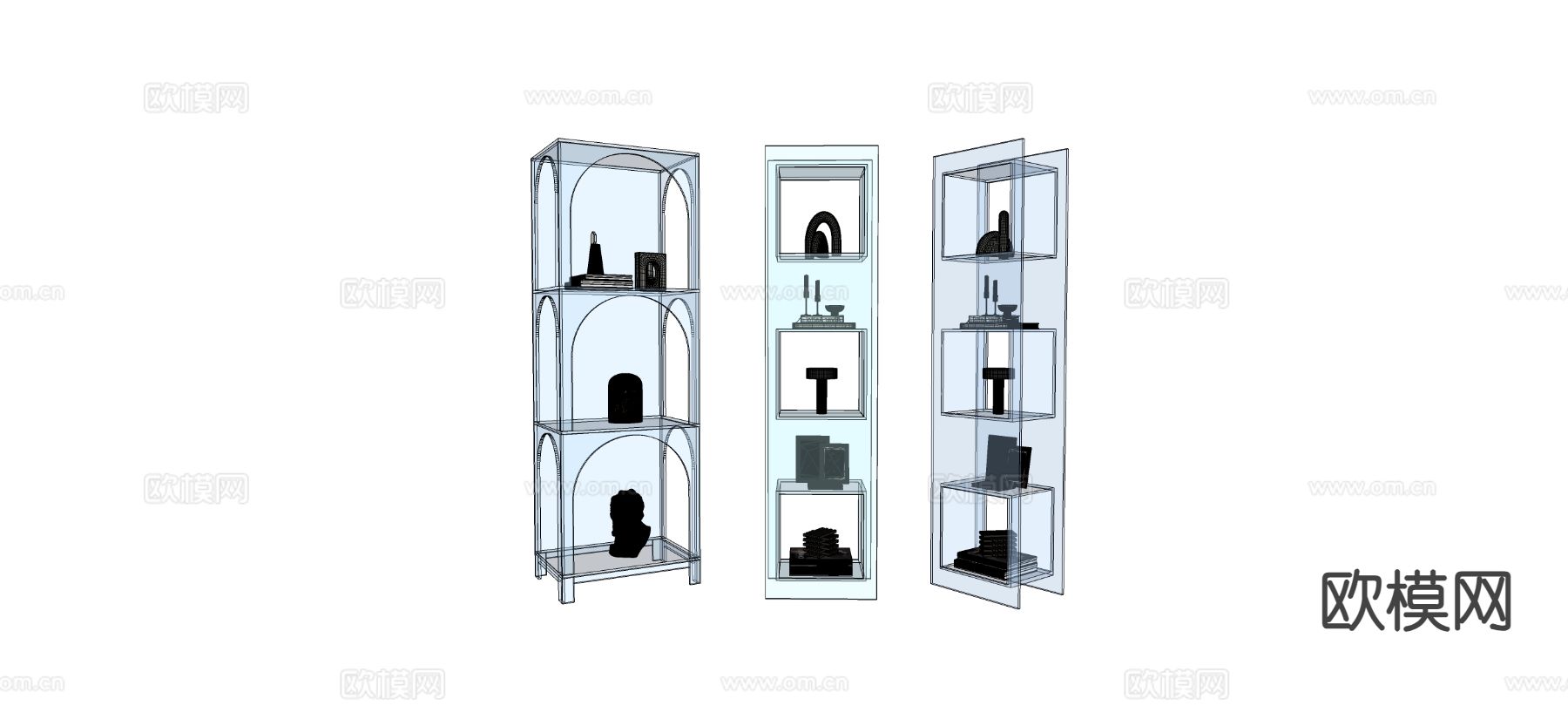 亚克力装饰柜 置物架su模型