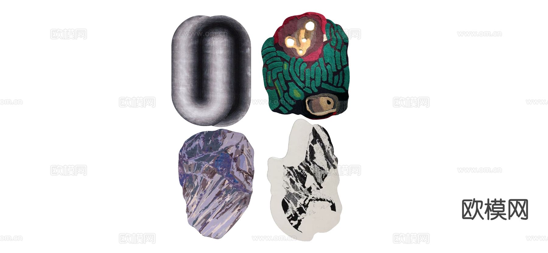 异形地毯 不规则地毯su模型下载（渲染图1）