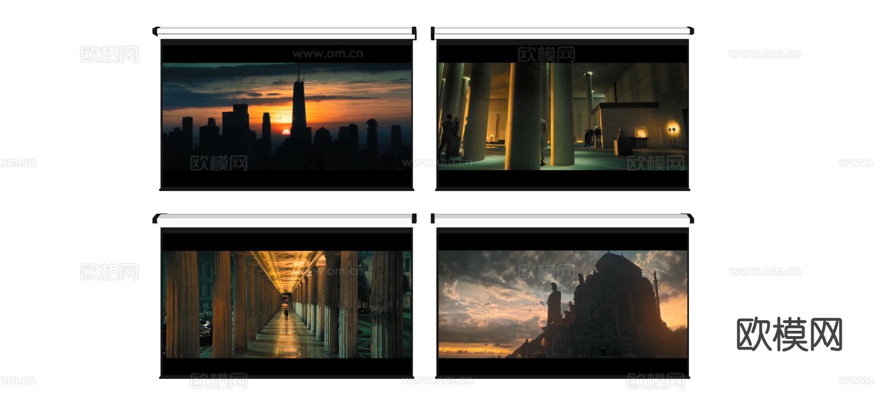 投影仪 幕布su模型下载（渲染图1）