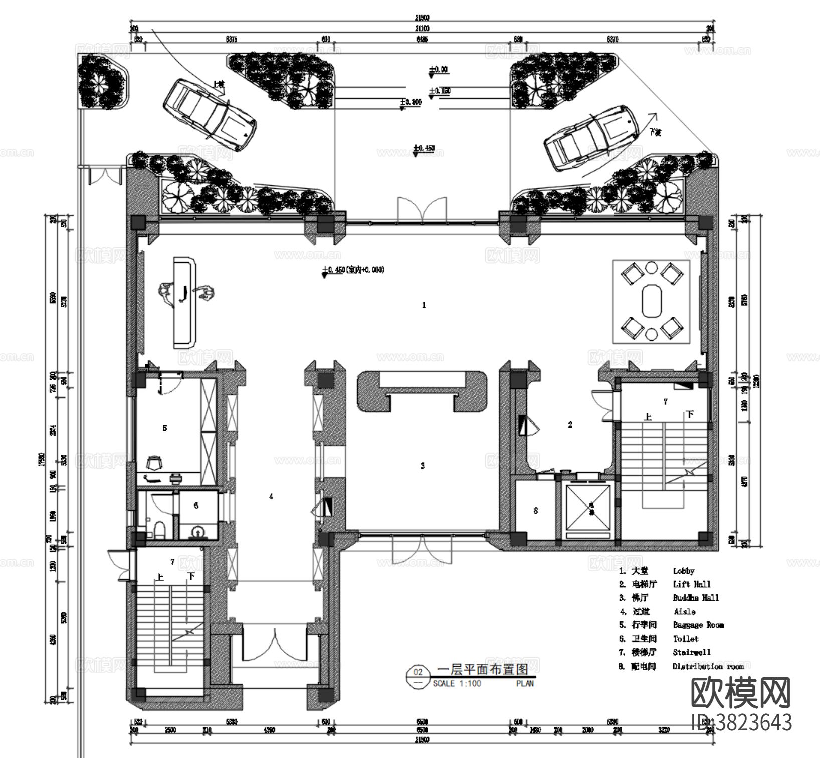 福建前亭延源民宿酒店cad施工图