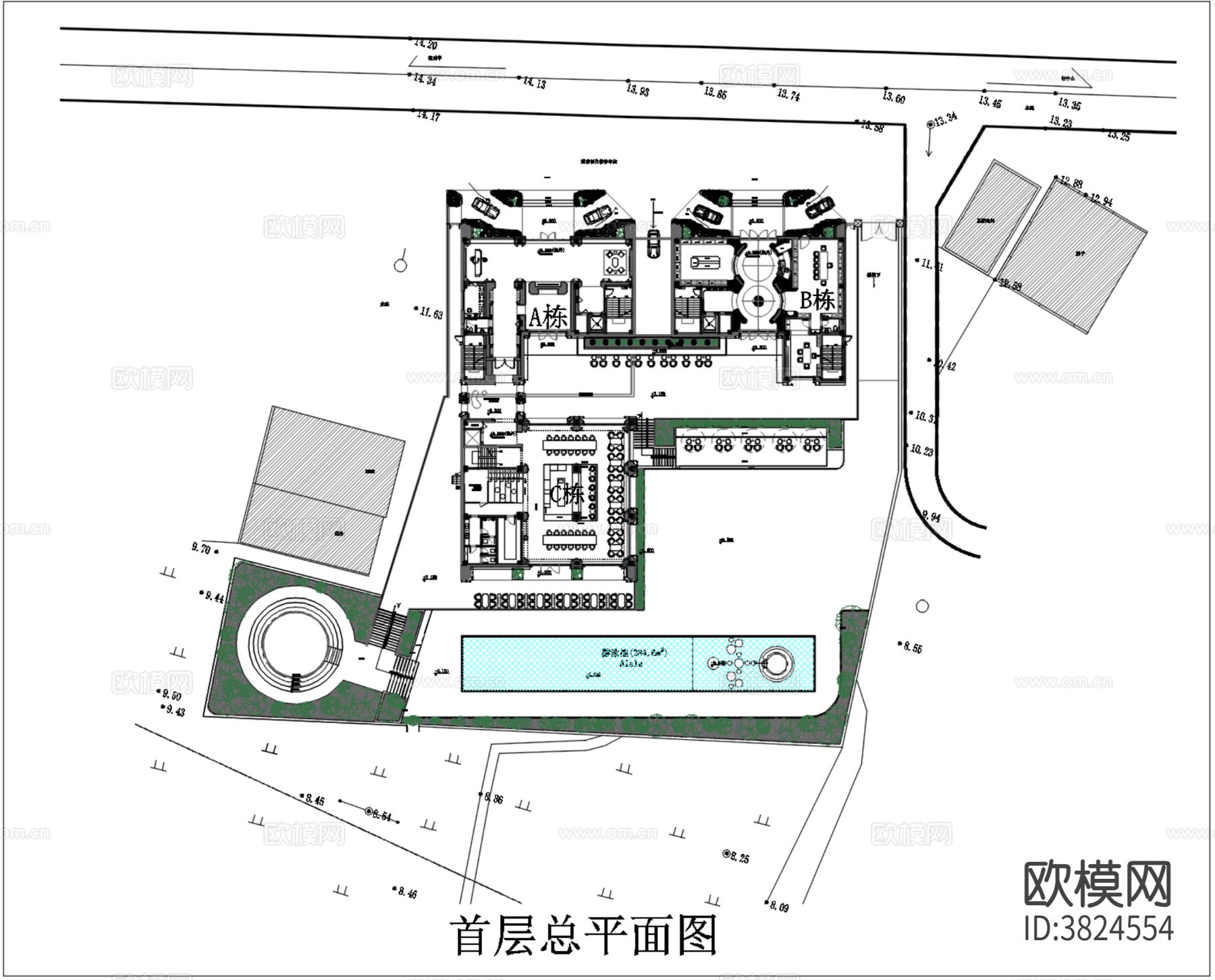 乡村酒店民宿平面图