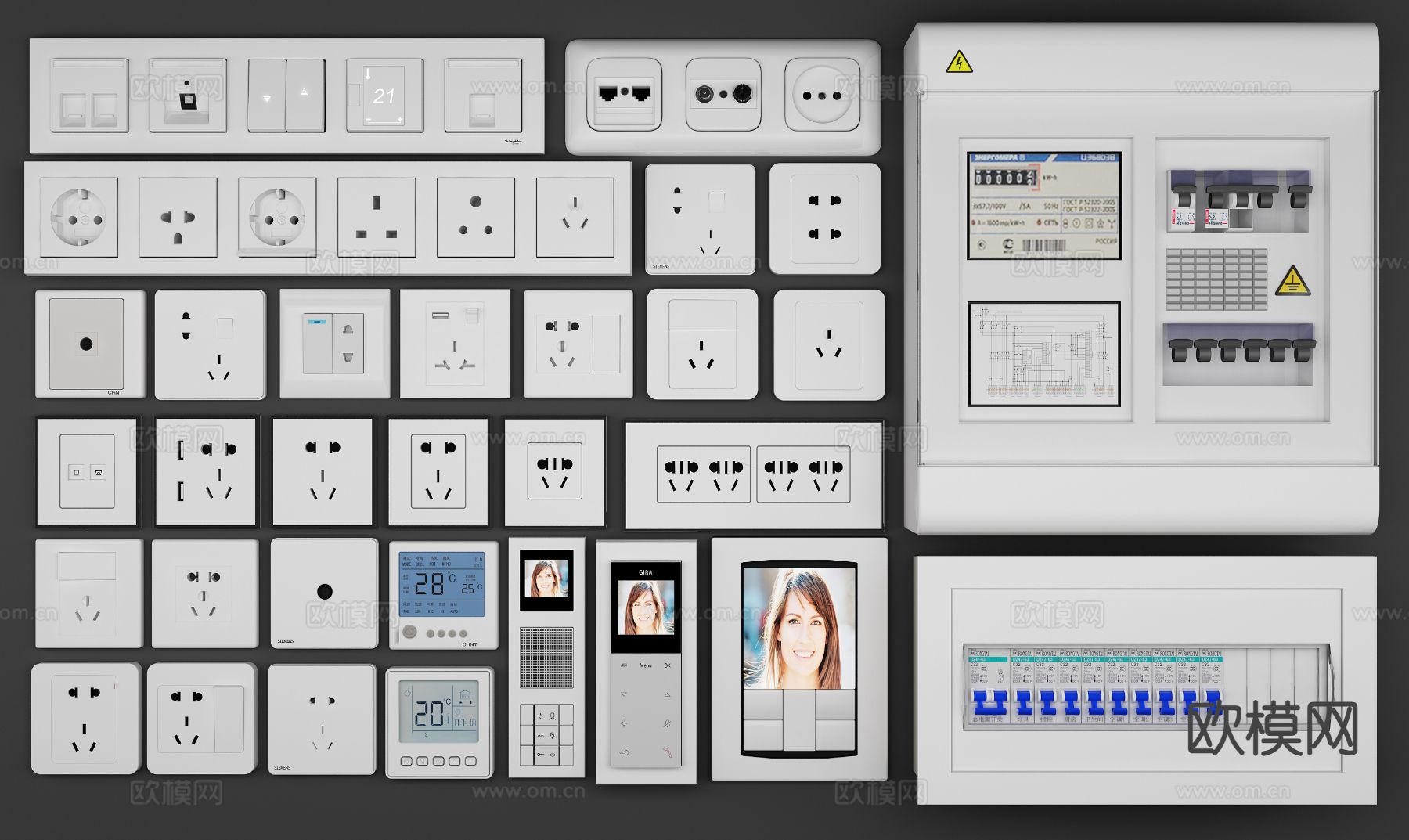 插座 开关面板3d模型