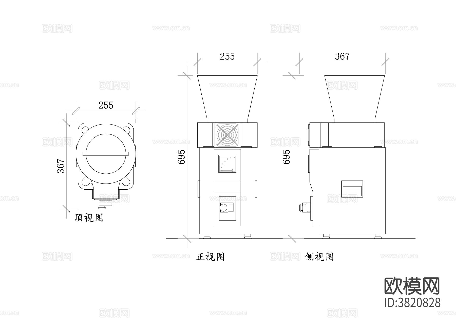 面粉研磨机 面粉磨机cad图库