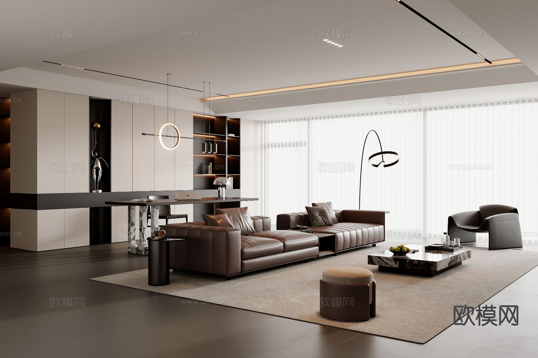 意式客厅3d模型下载