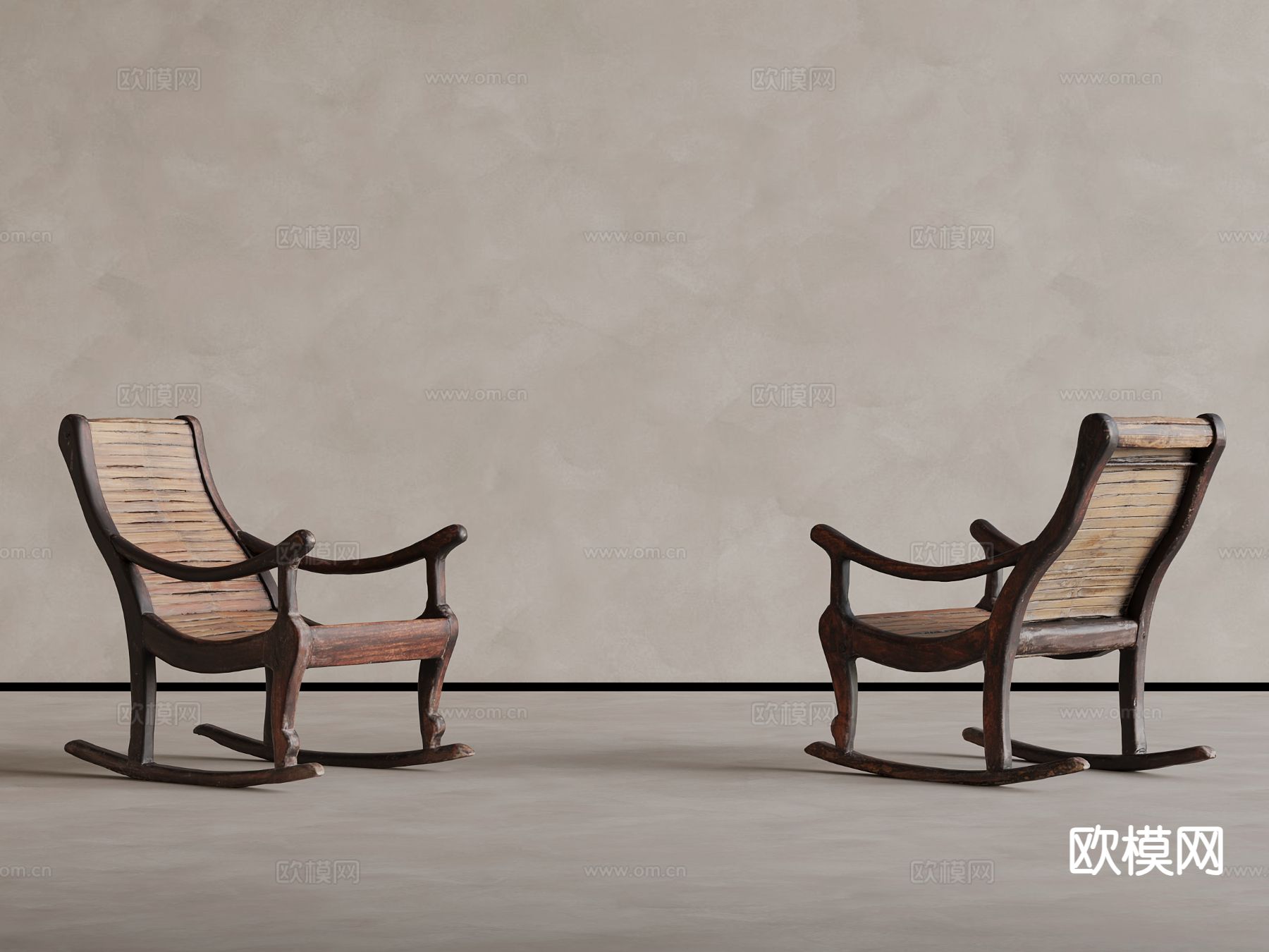 中古风躺椅 休闲躺椅su模型下载（渲染图2）