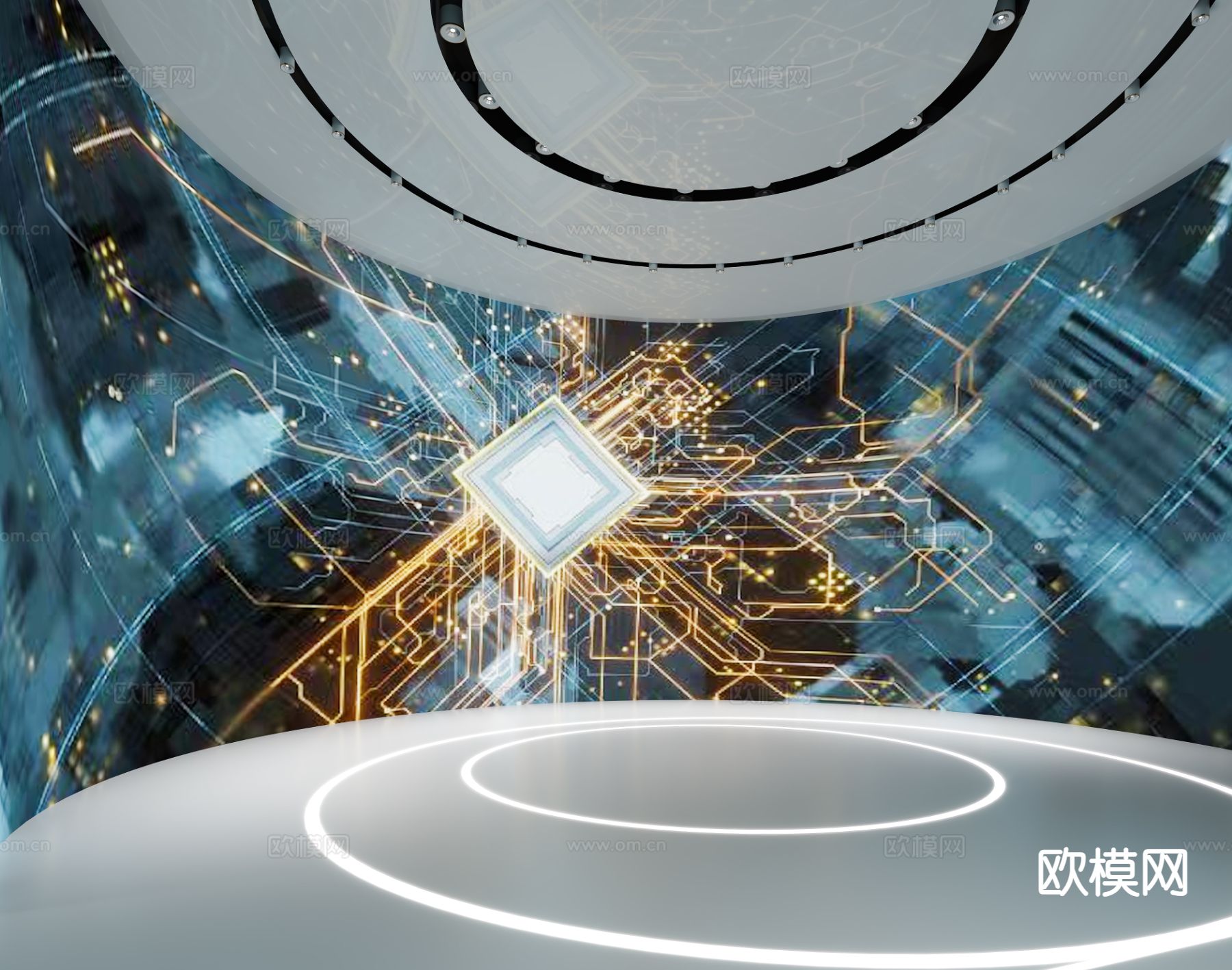 科技展厅 企业展厅3d模型下载（渲染图6）